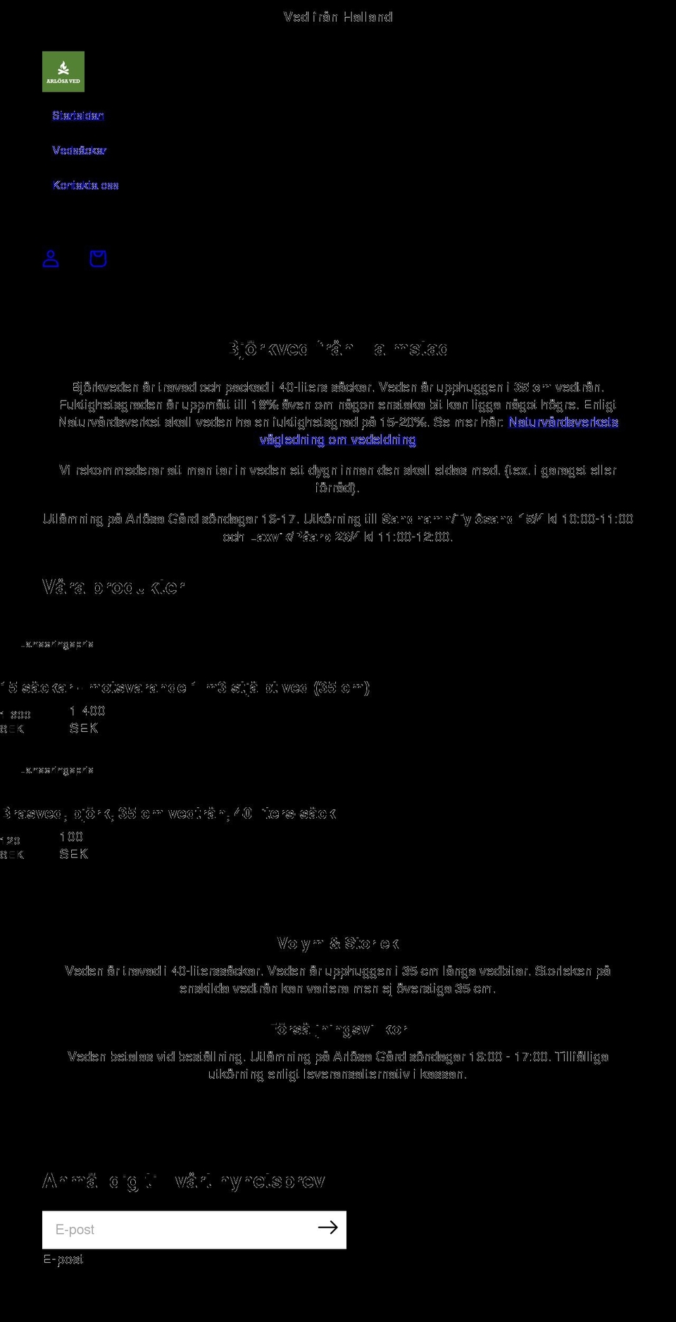 arlosa.se shopify website screenshot