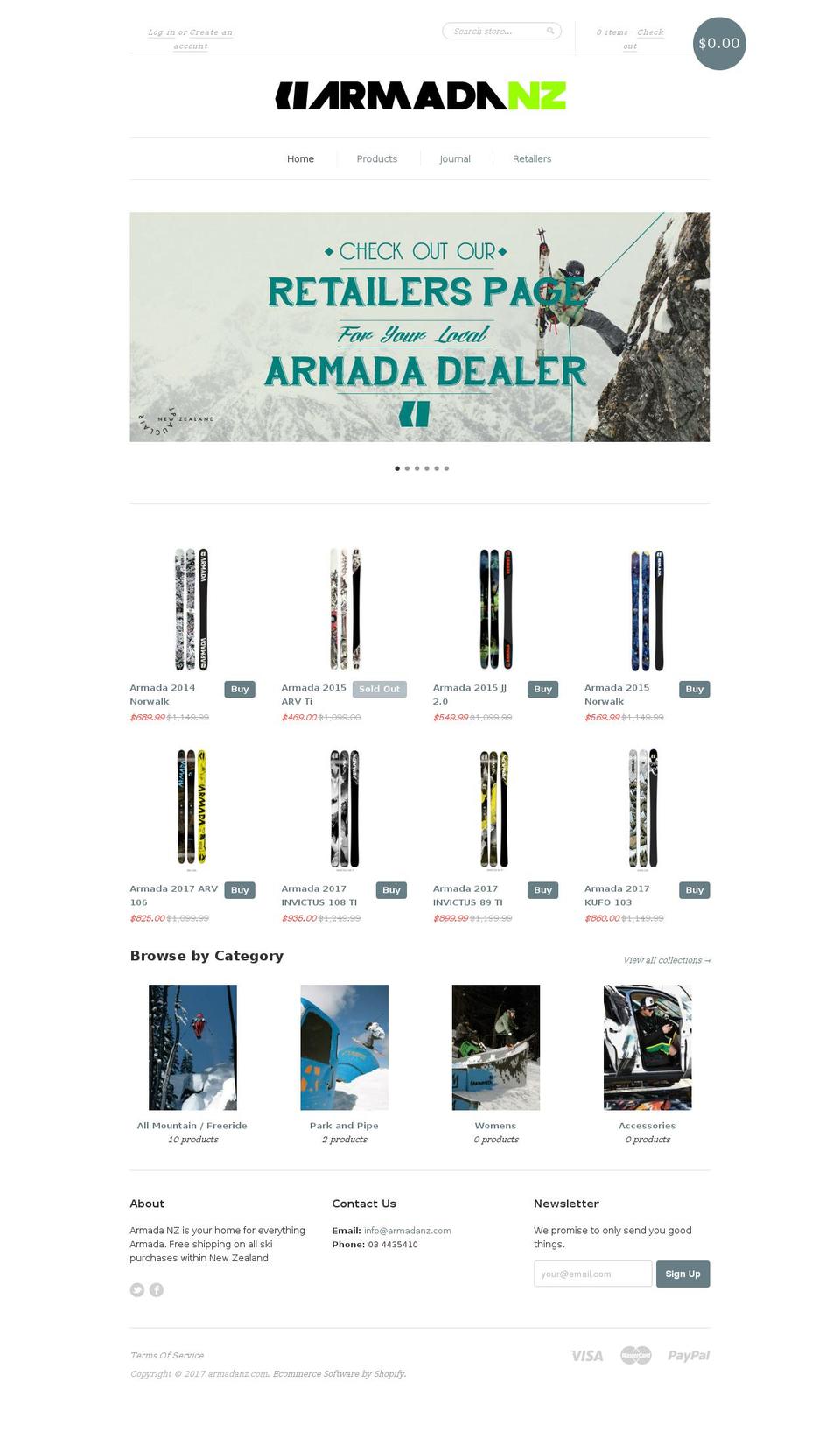 armadanz.com shopify website screenshot