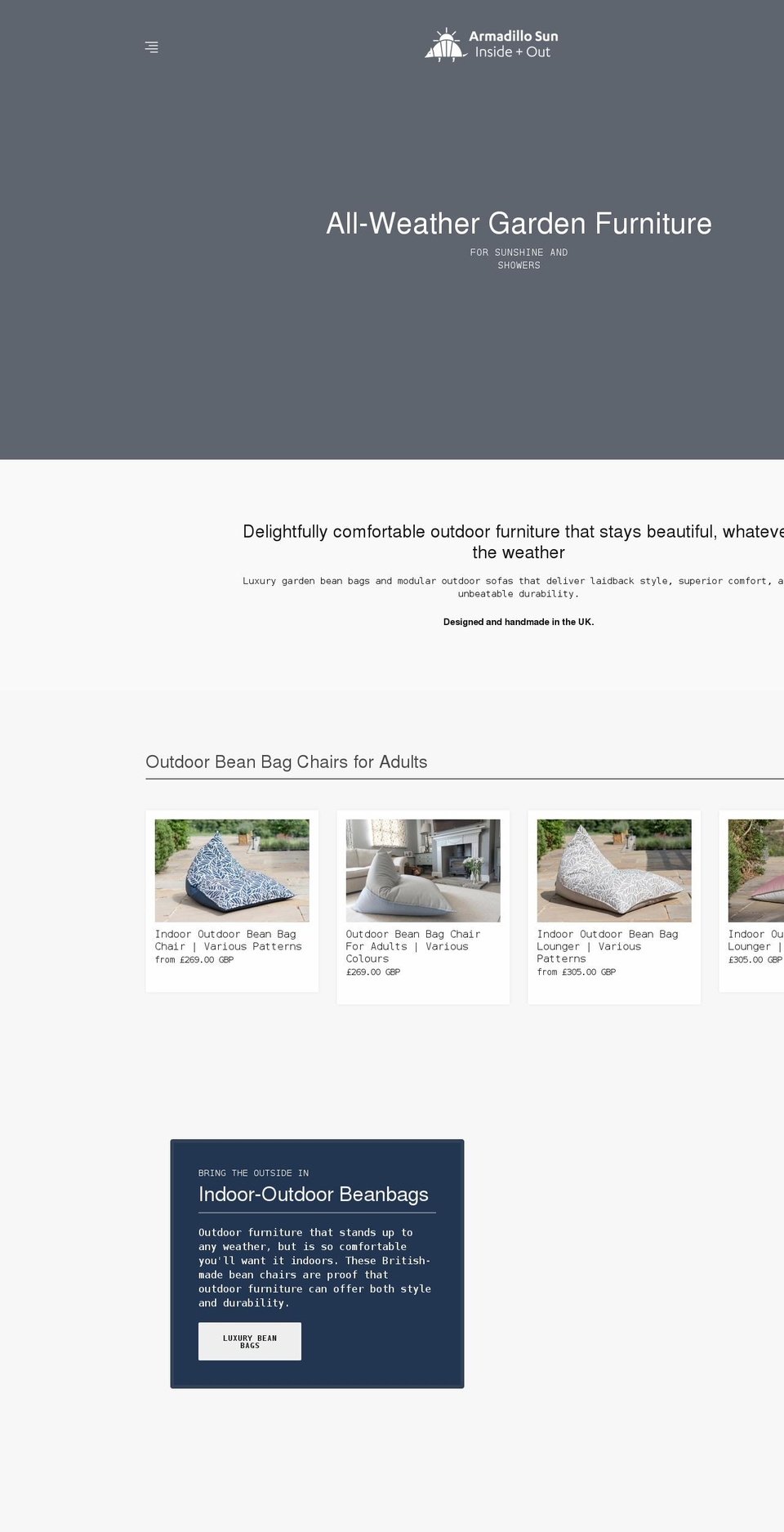armadillosun.com shopify website screenshot