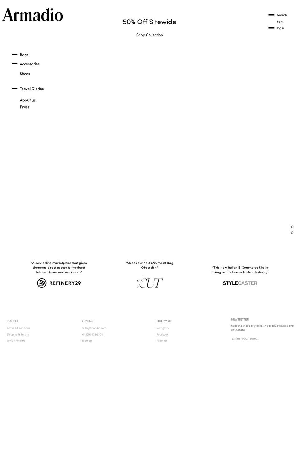 armadio.com shopify website screenshot