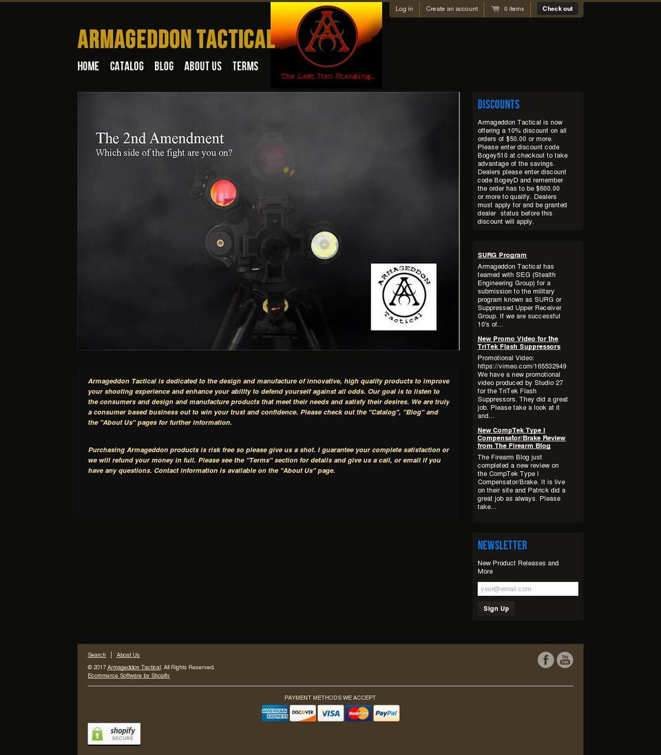 armageddontactical.com shopify website screenshot