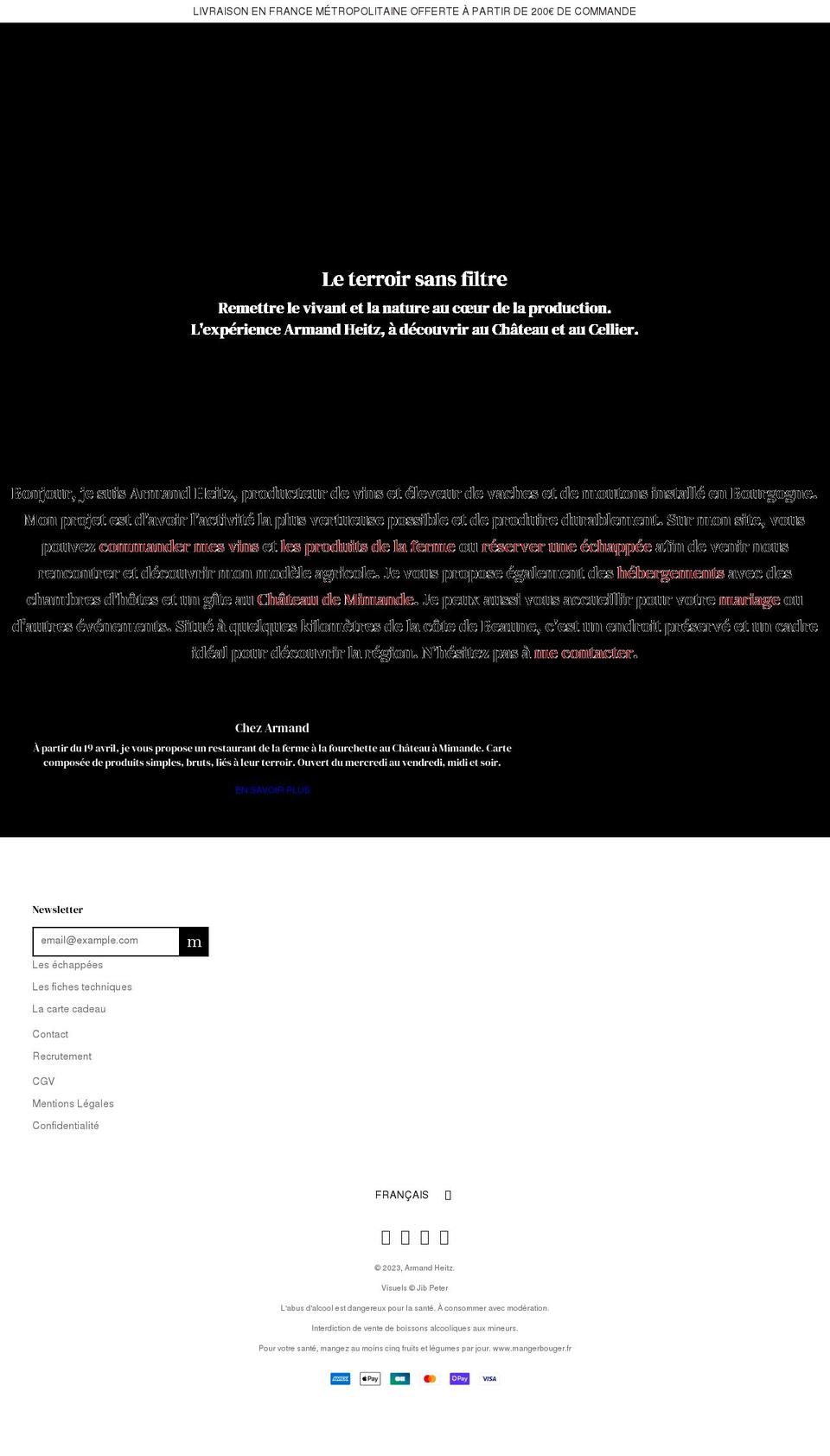 armandheitz.com shopify website screenshot