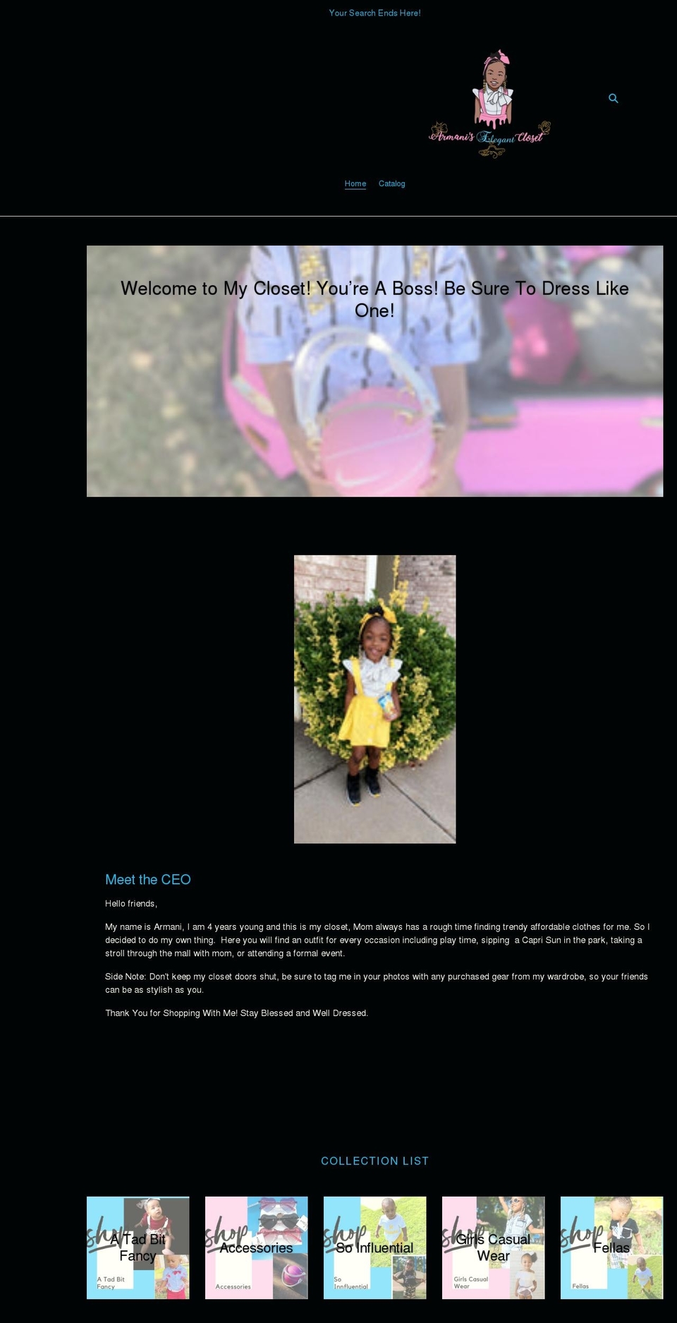 armaniselegantcloset.com shopify website screenshot