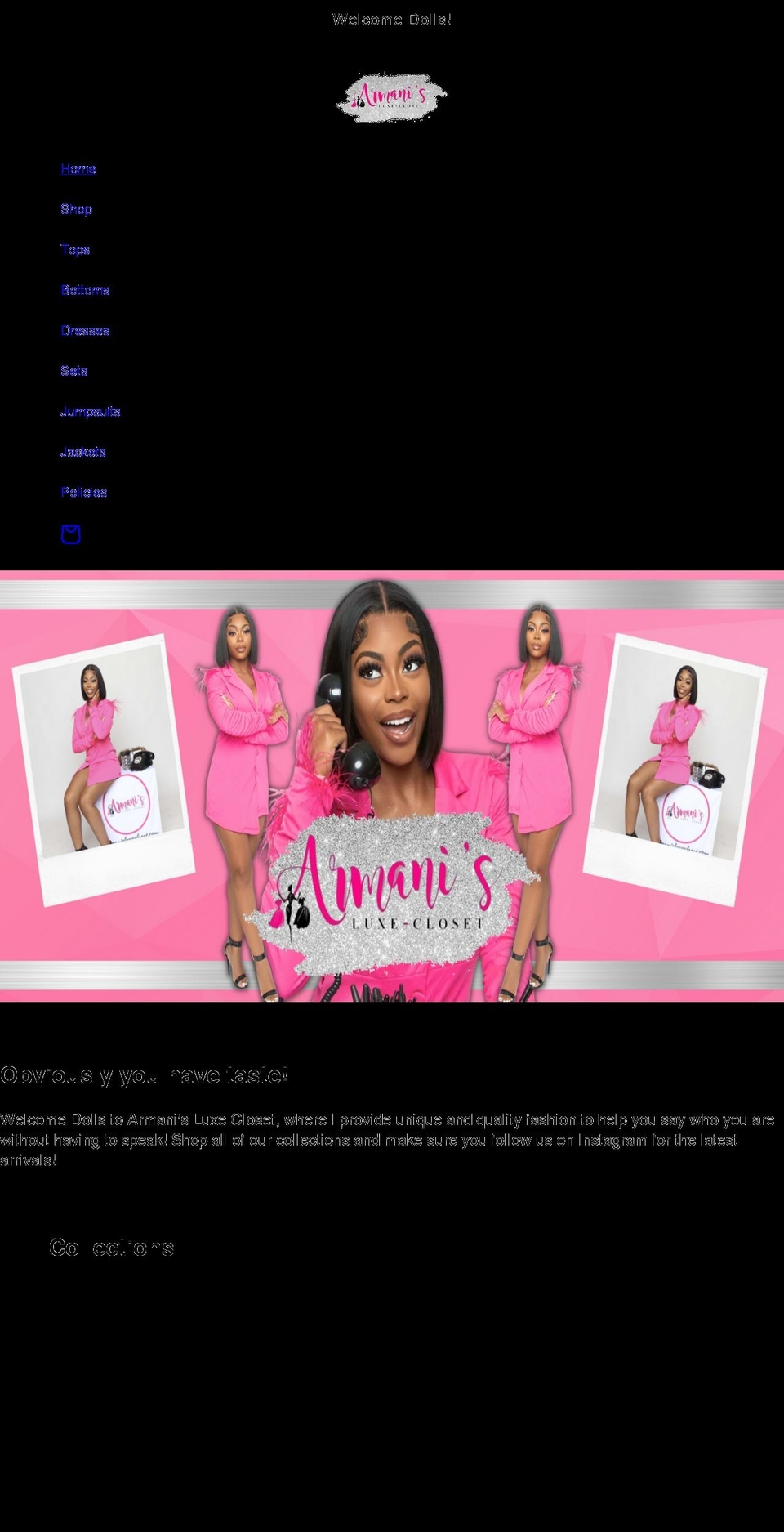 armanisluxecloset.com shopify website screenshot