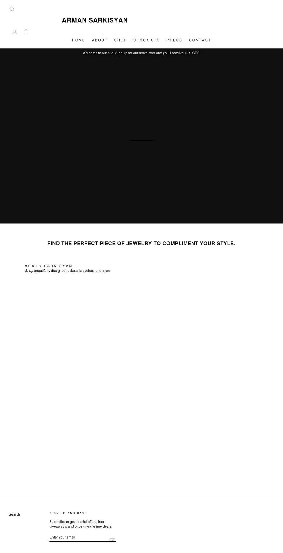 armansarkisyan.com shopify website screenshot