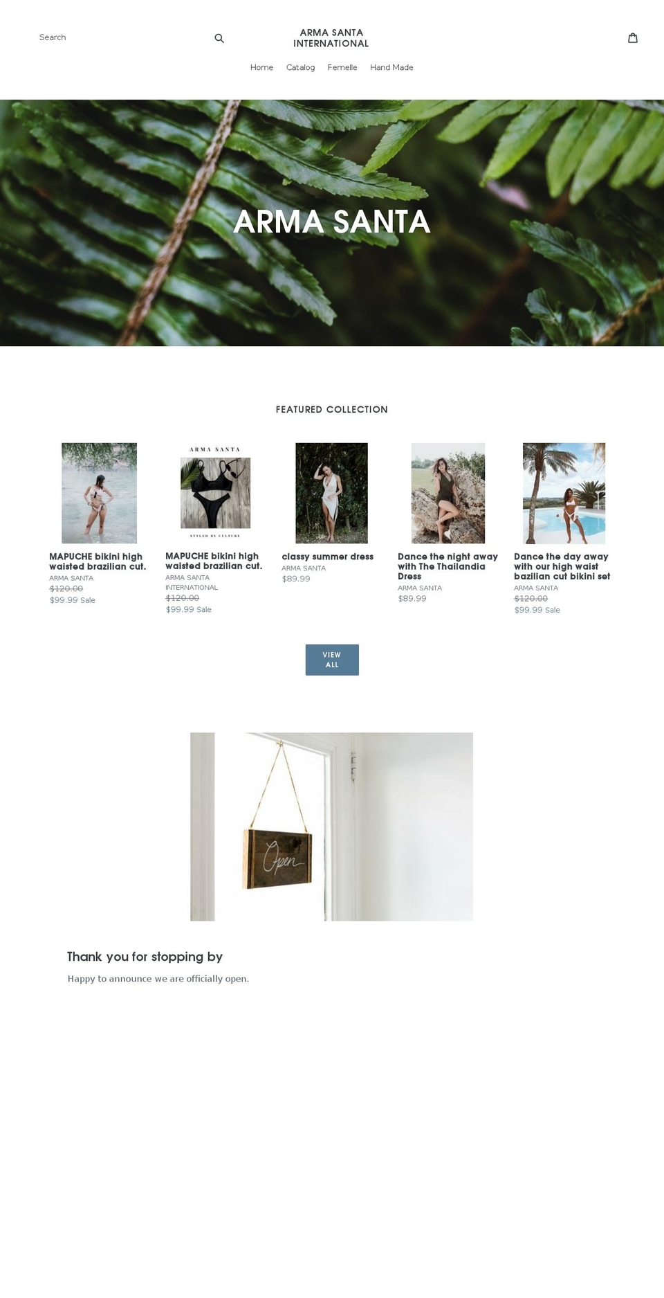 armasanta.com — Shopify storefront screenshot