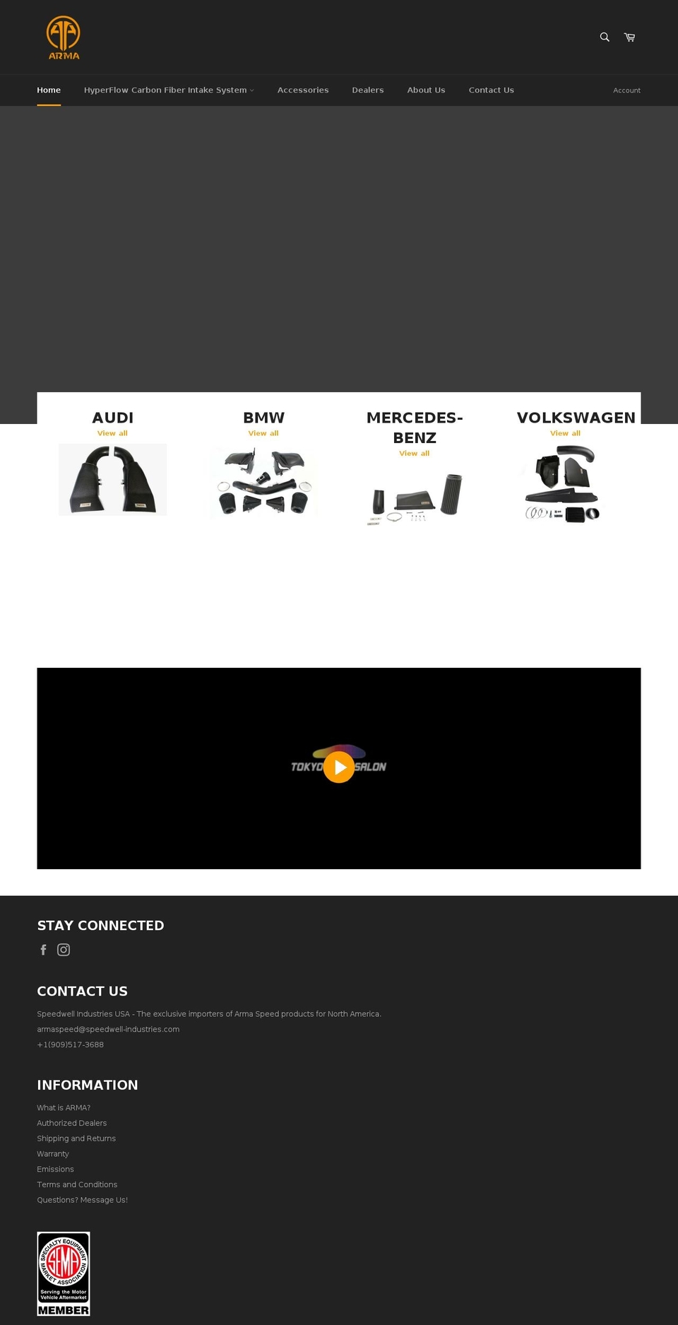 armaspeedusa.com — Shopify storefront screenshot