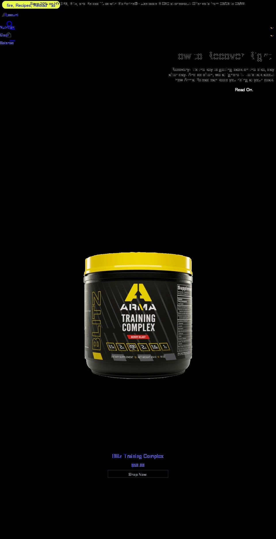 armasport.com shopify website screenshot