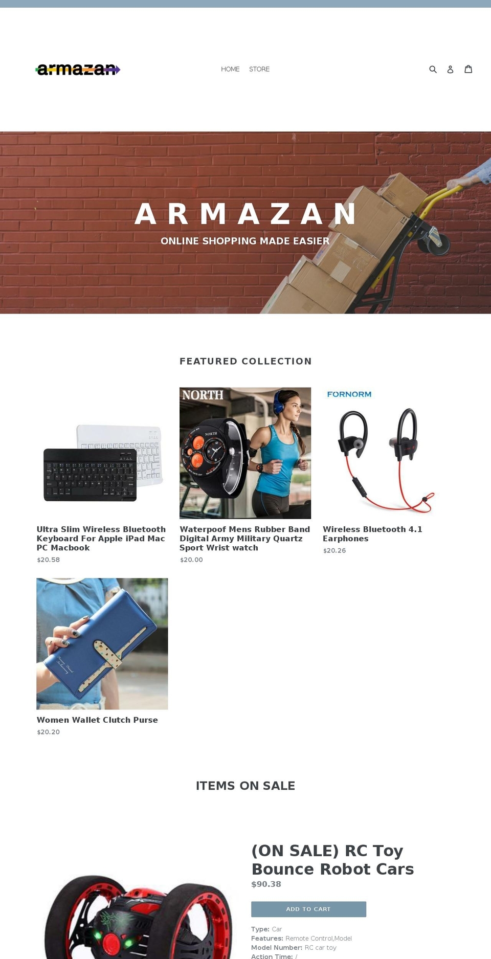 armazan.com — Shopify storefront screenshot