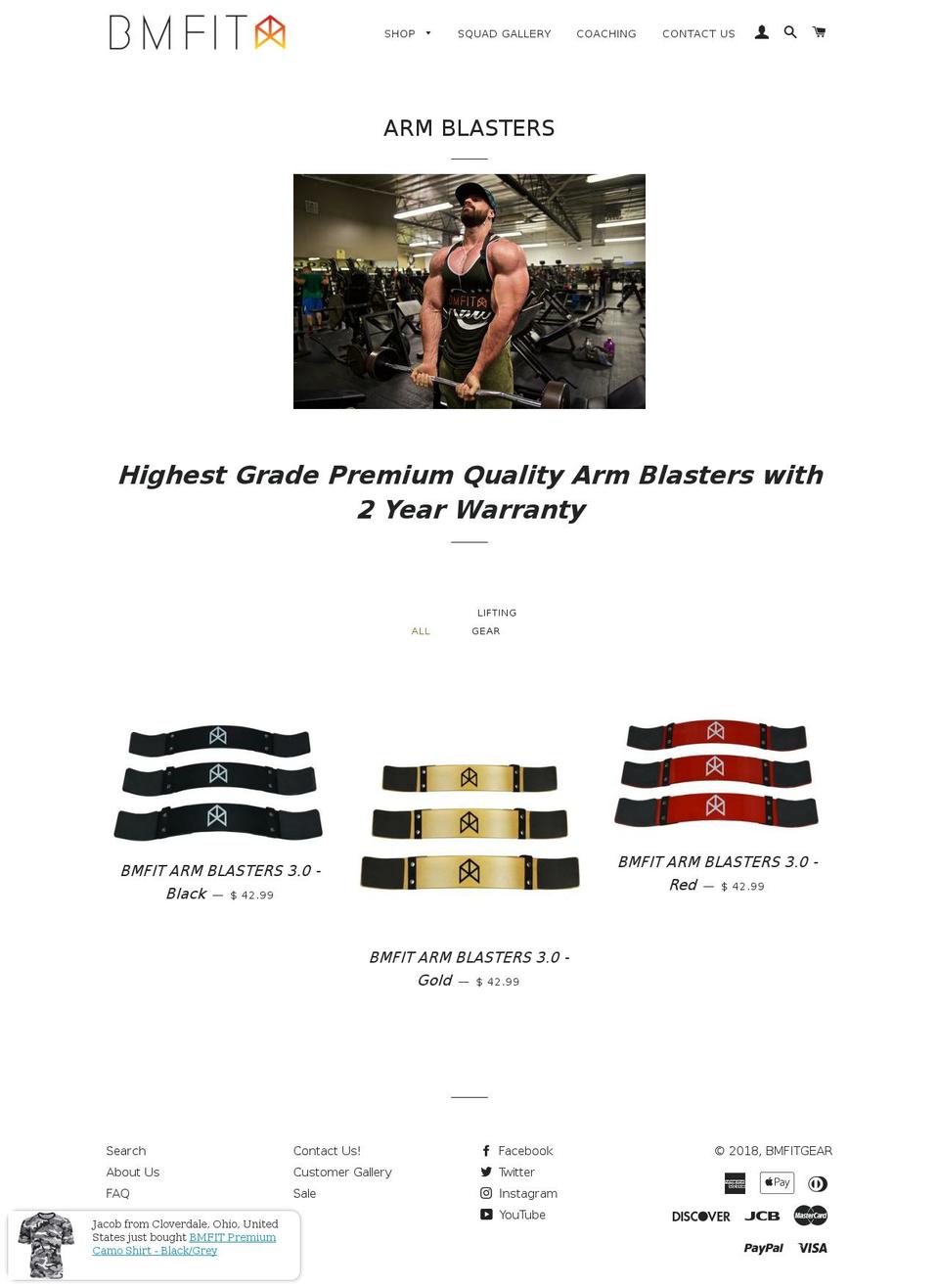 armblasters.com — Shopify storefront screenshot