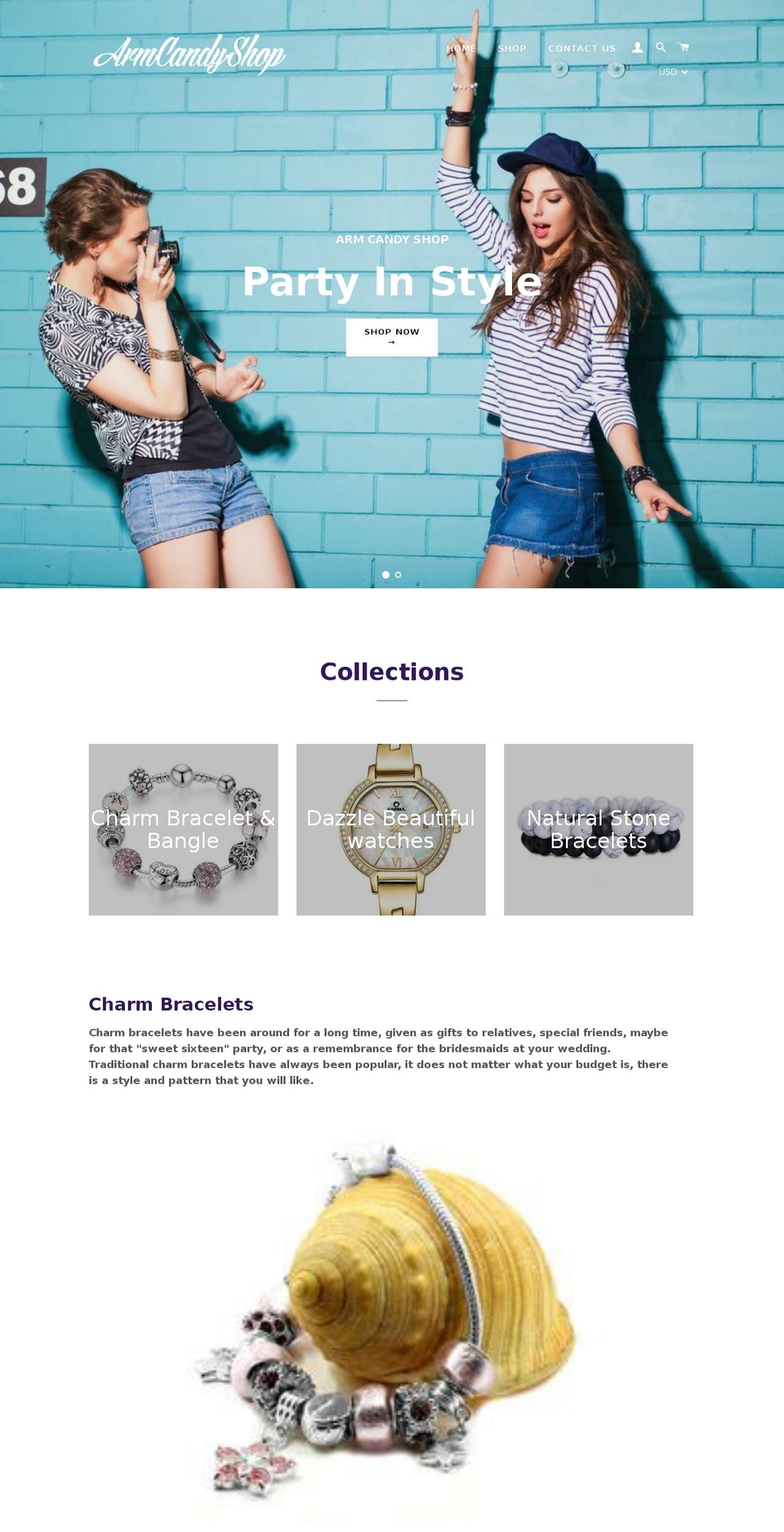 armcandyshop.net shopify website screenshot