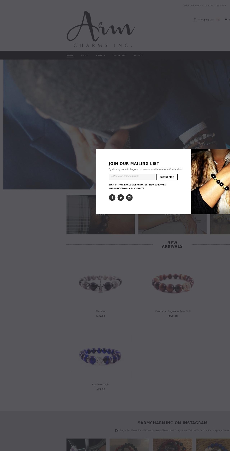 armcharmsinc.com — Shopify storefront screenshot