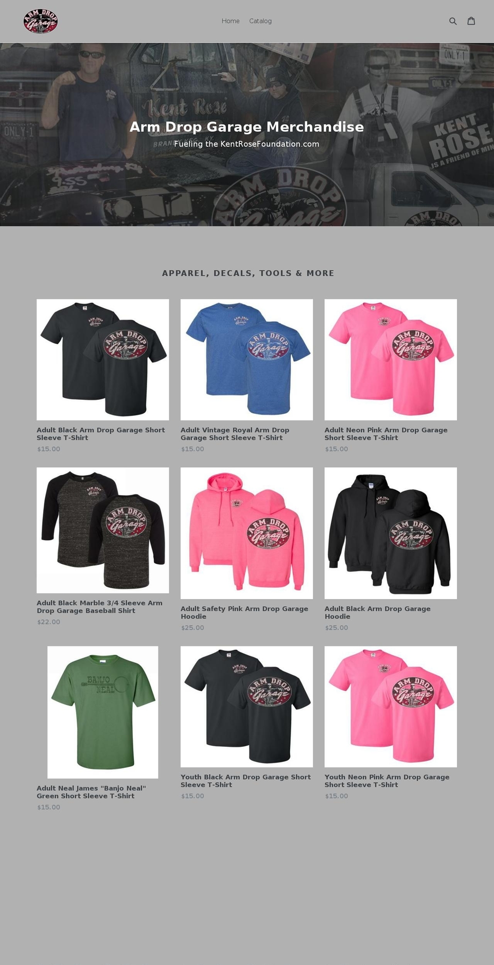 armdropgarage.com shopify website screenshot