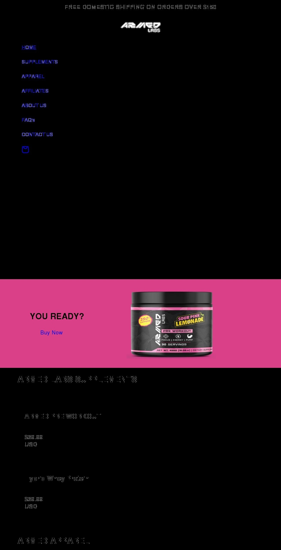 armedlabs.com shopify website screenshot
