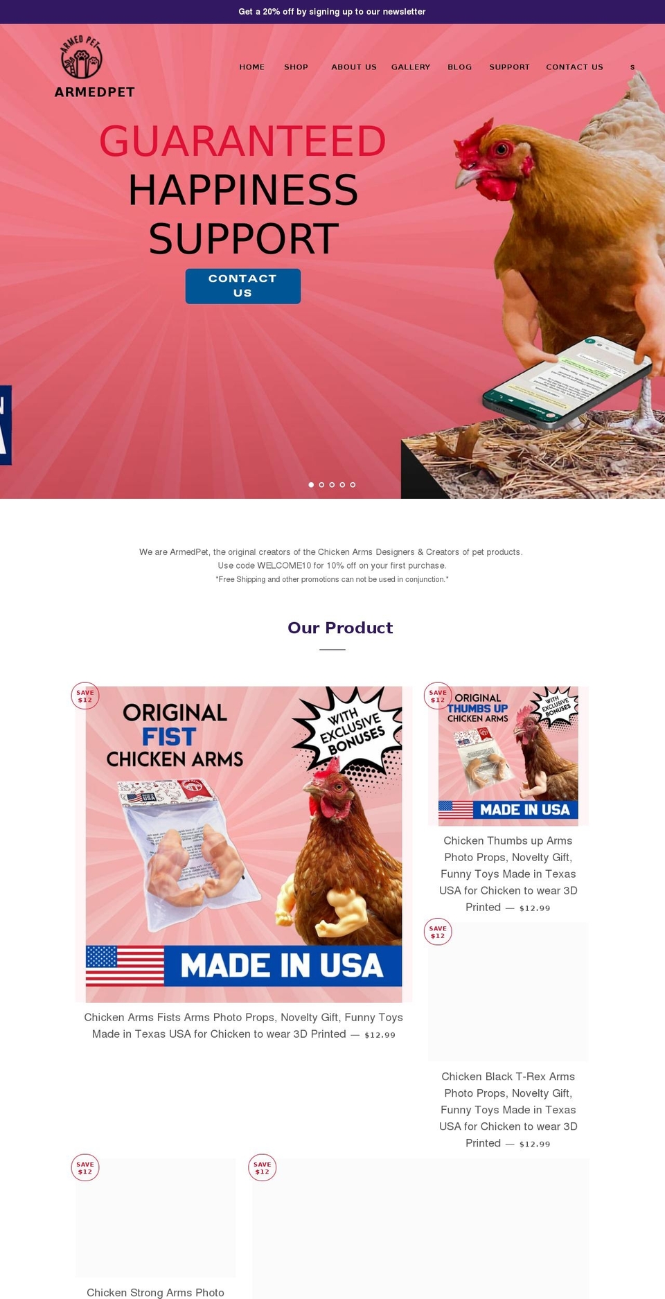 armedpet.com shopify website screenshot