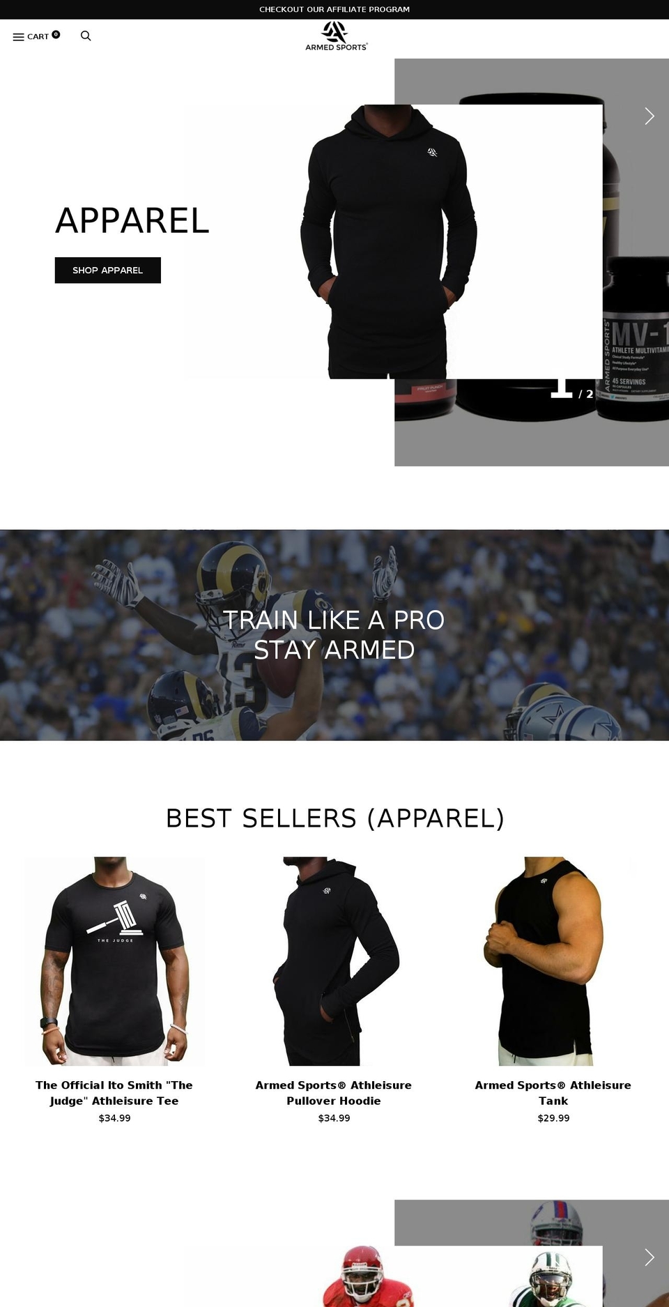 armedsports.com — Shopify storefront screenshot