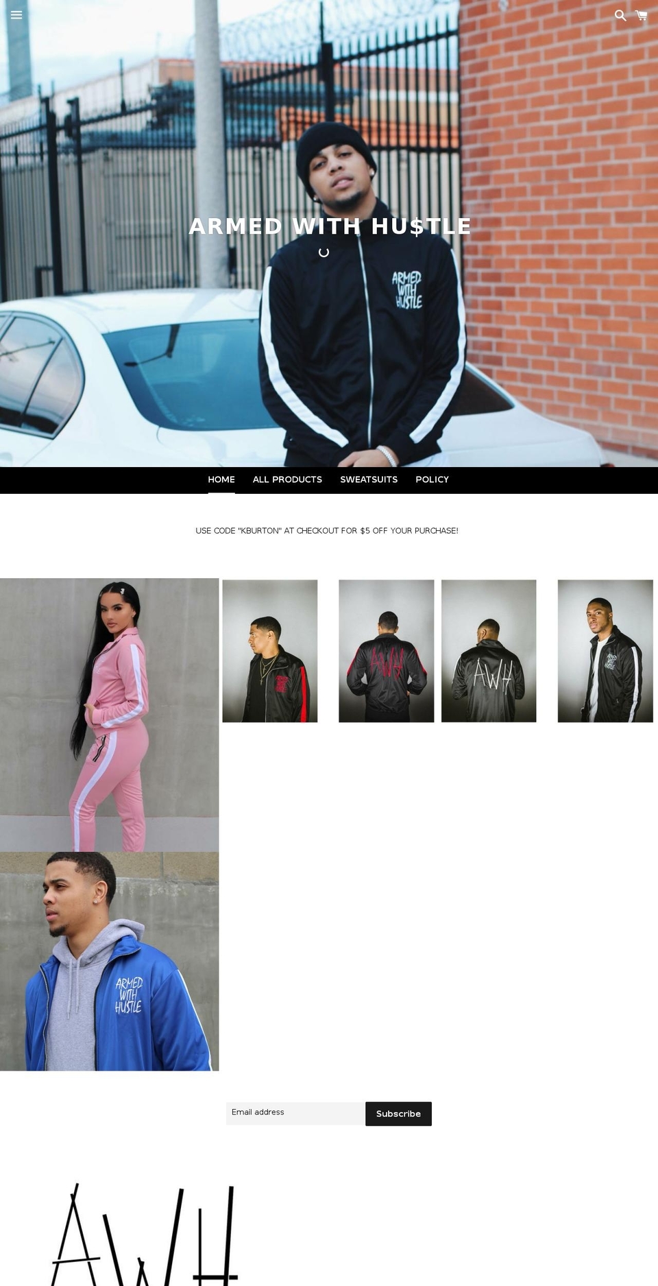 armedwithhustle.com shopify website screenshot