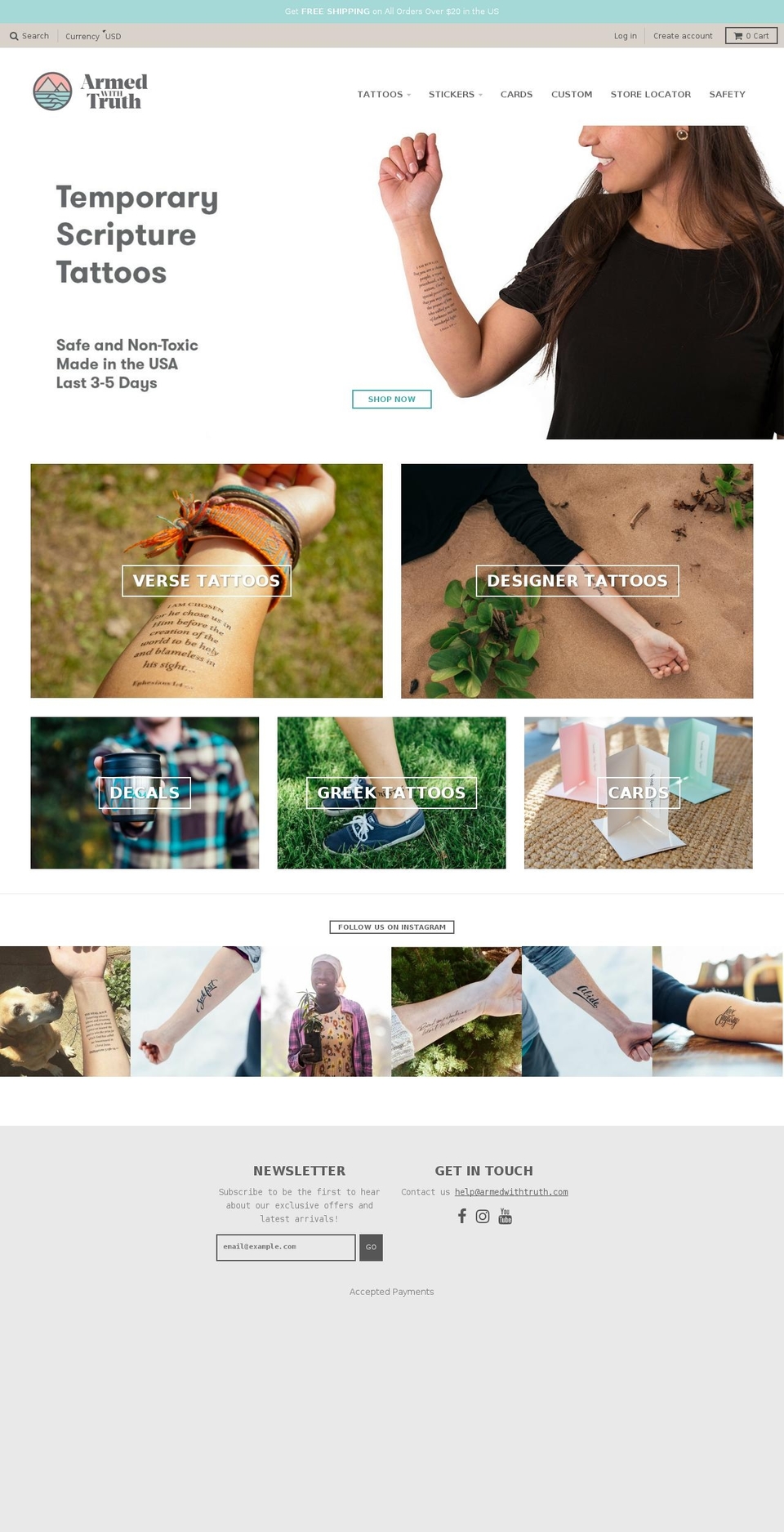 armedwithtruth.com shopify website screenshot