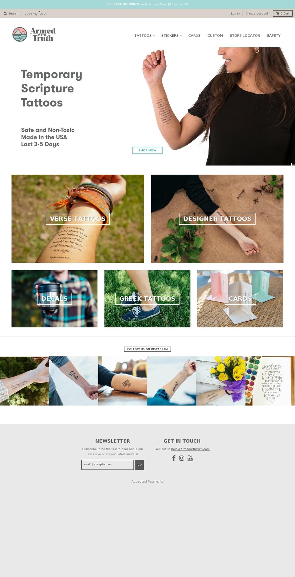 armedwithtruth.myshopify.com shopify website screenshot