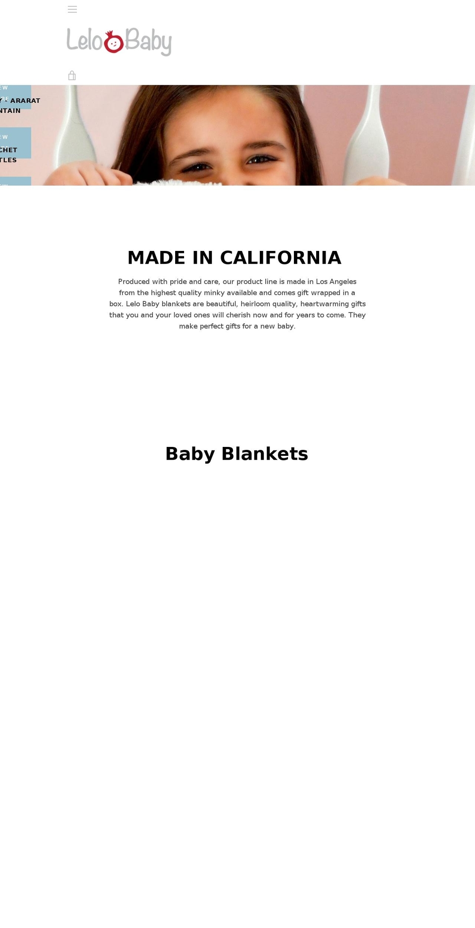 armenianbabyblankets.com — Shopify storefront screenshot