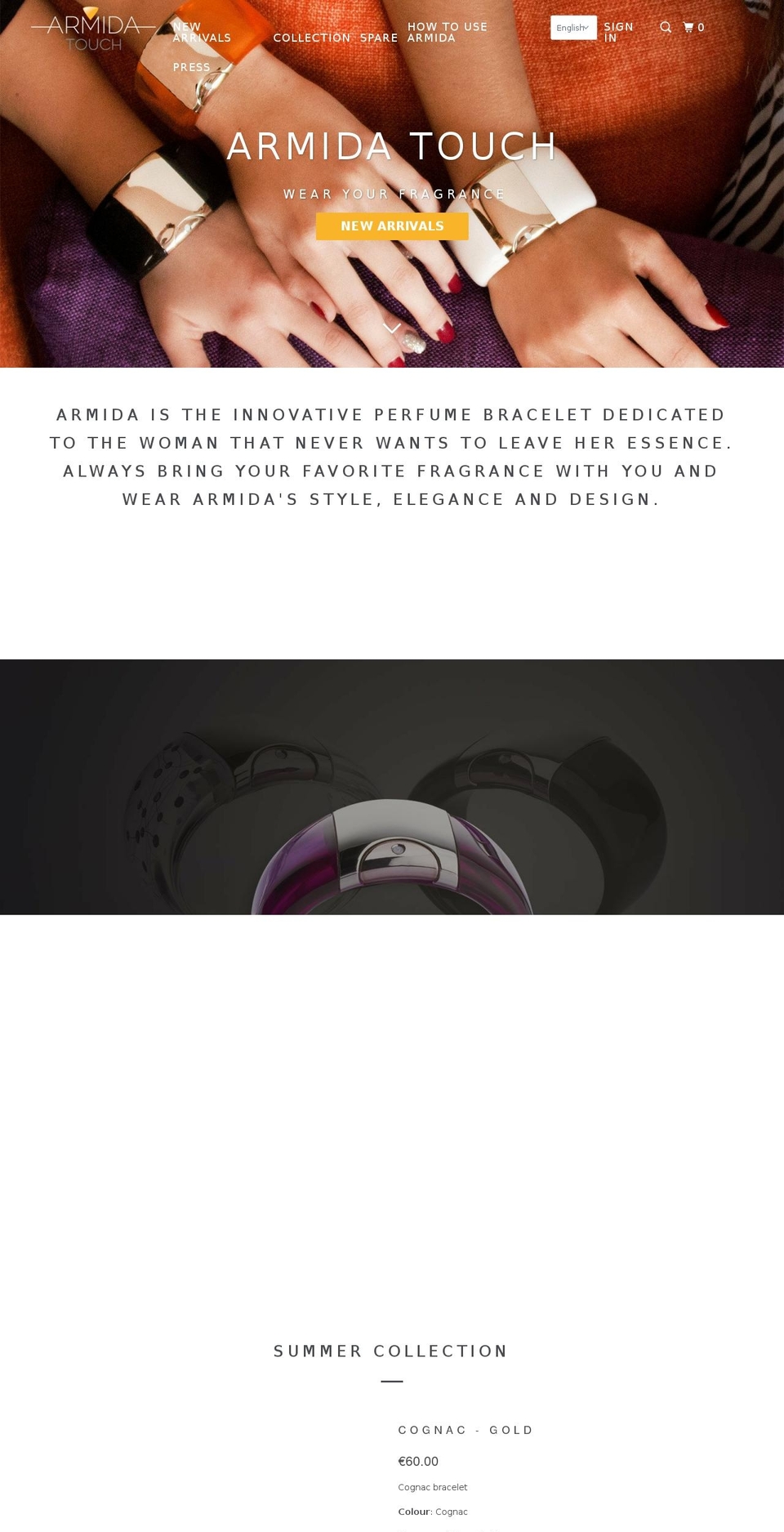 armidatouch.com — Shopify storefront screenshot