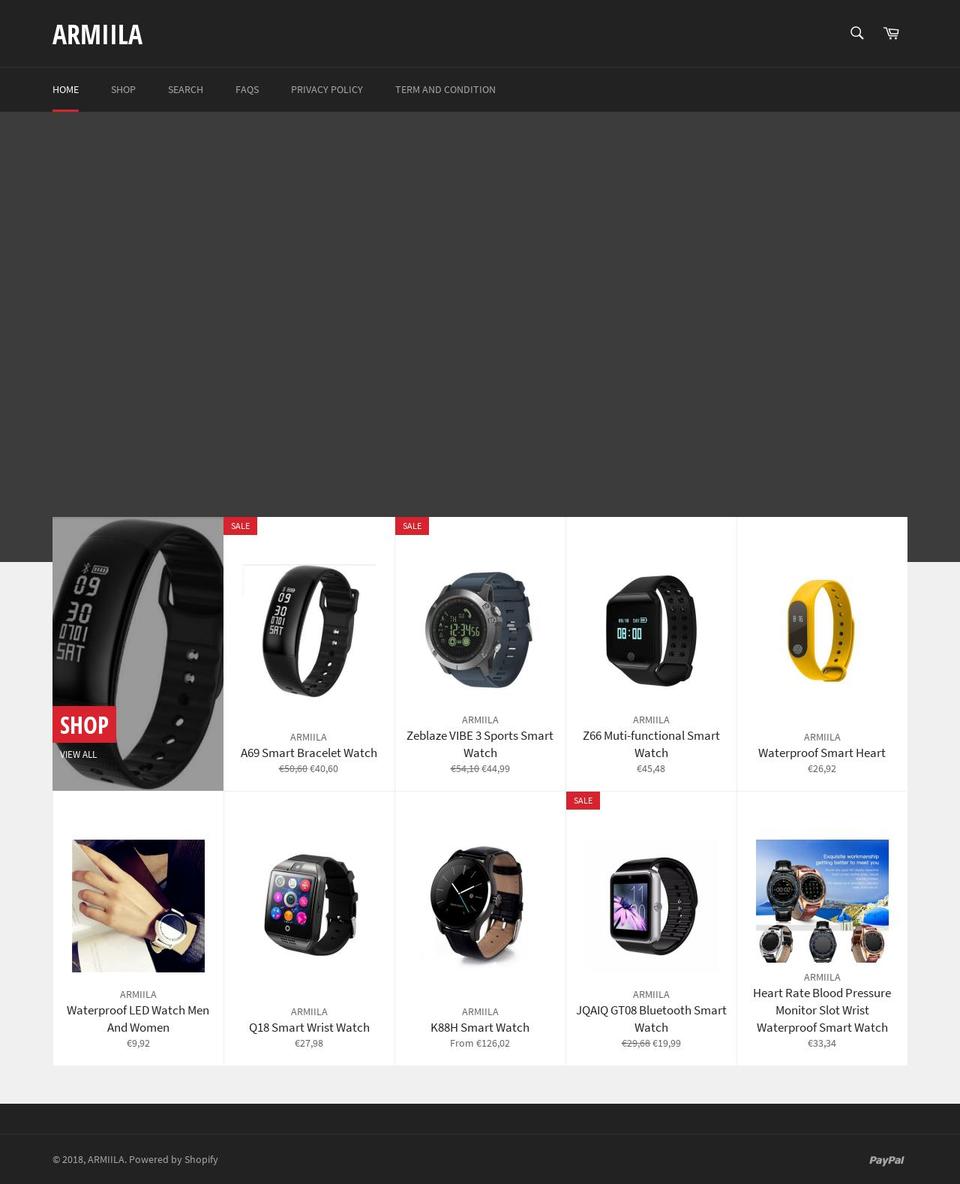 armiila.com — Shopify storefront screenshot