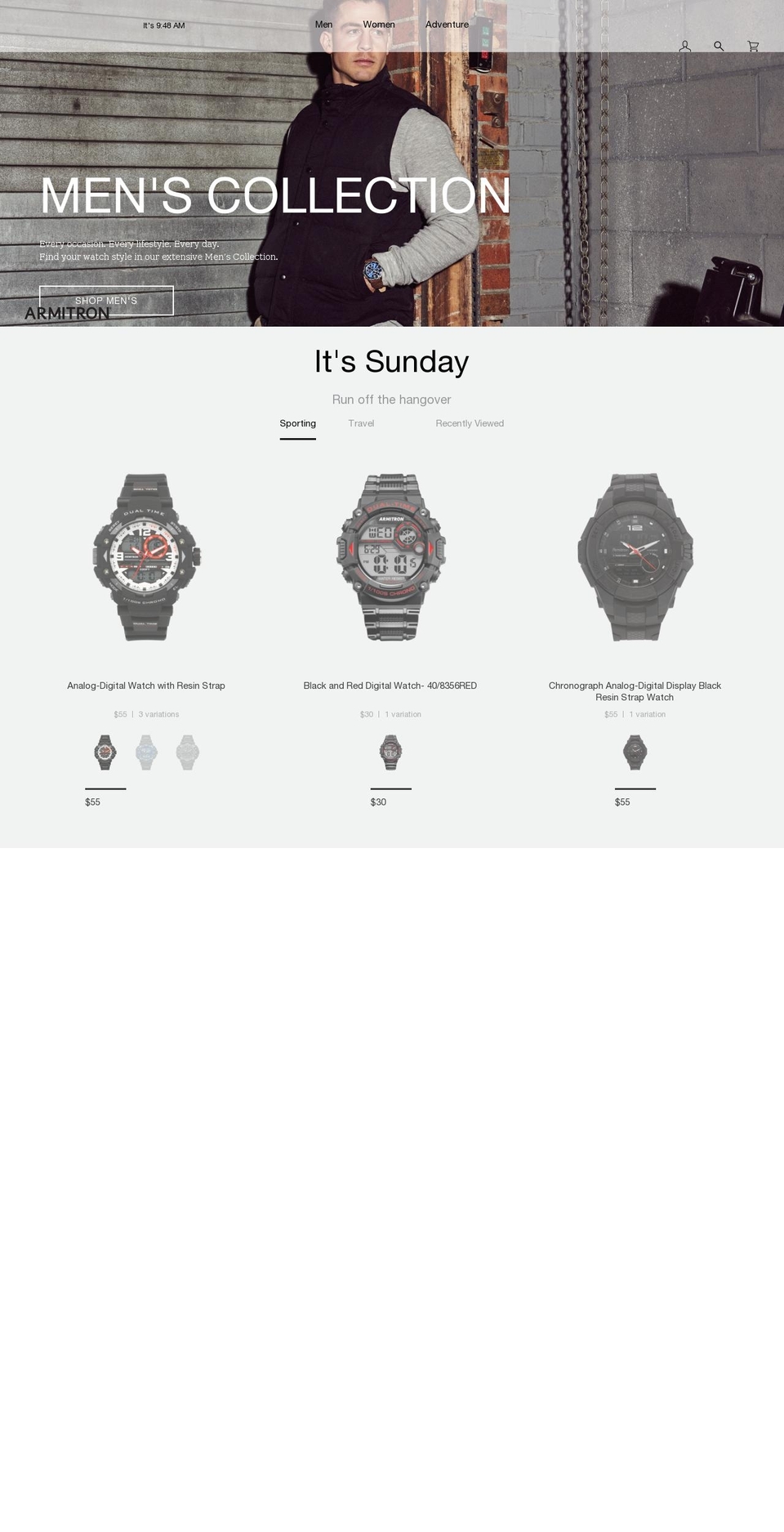 armitronwatches.com shopify website screenshot