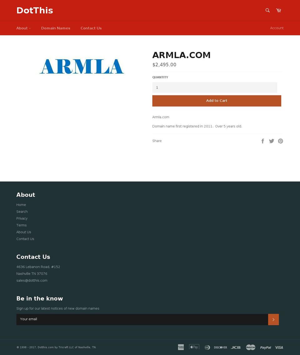 armla.com shopify website screenshot