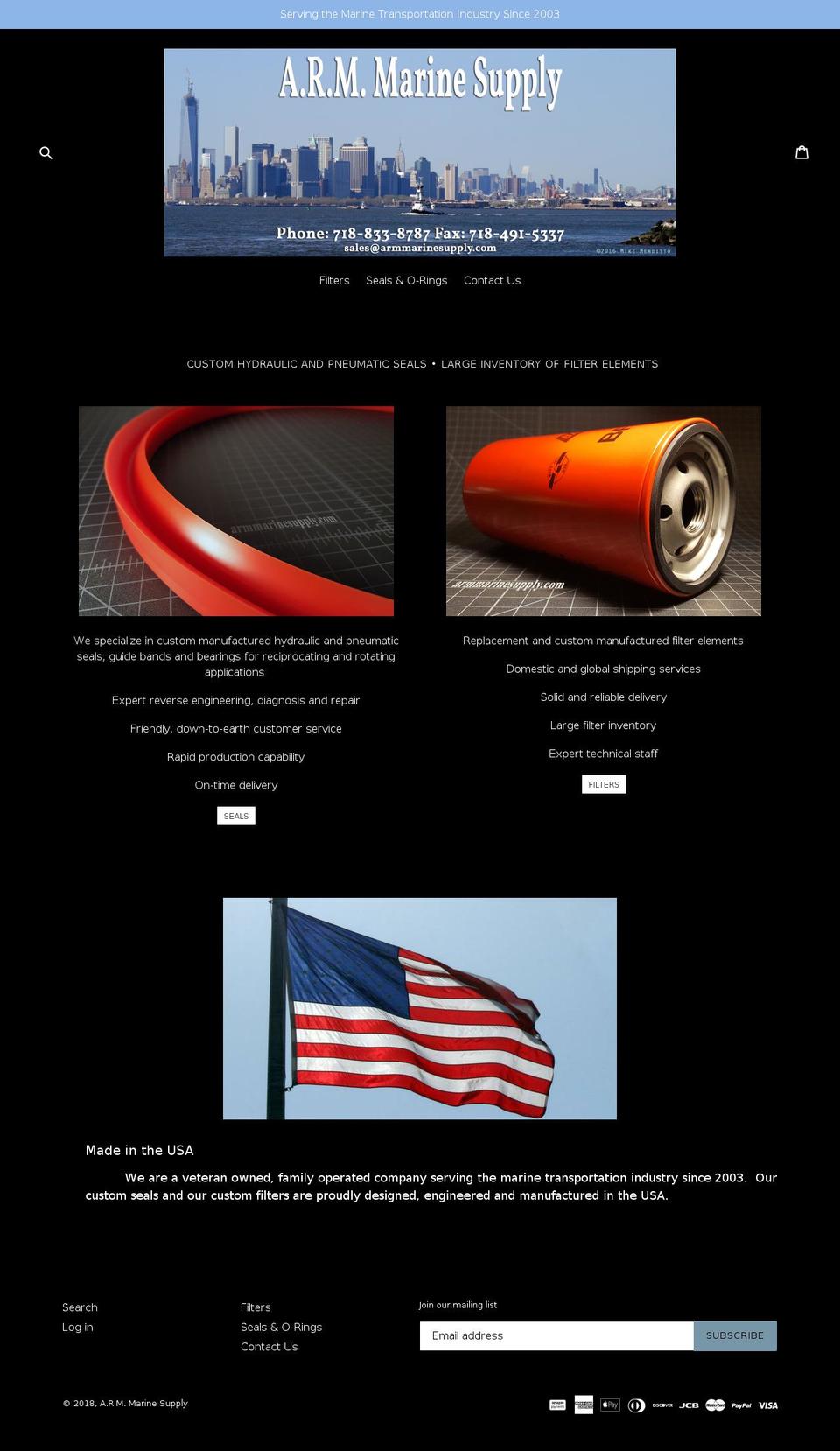 armmarine.net shopify website screenshot