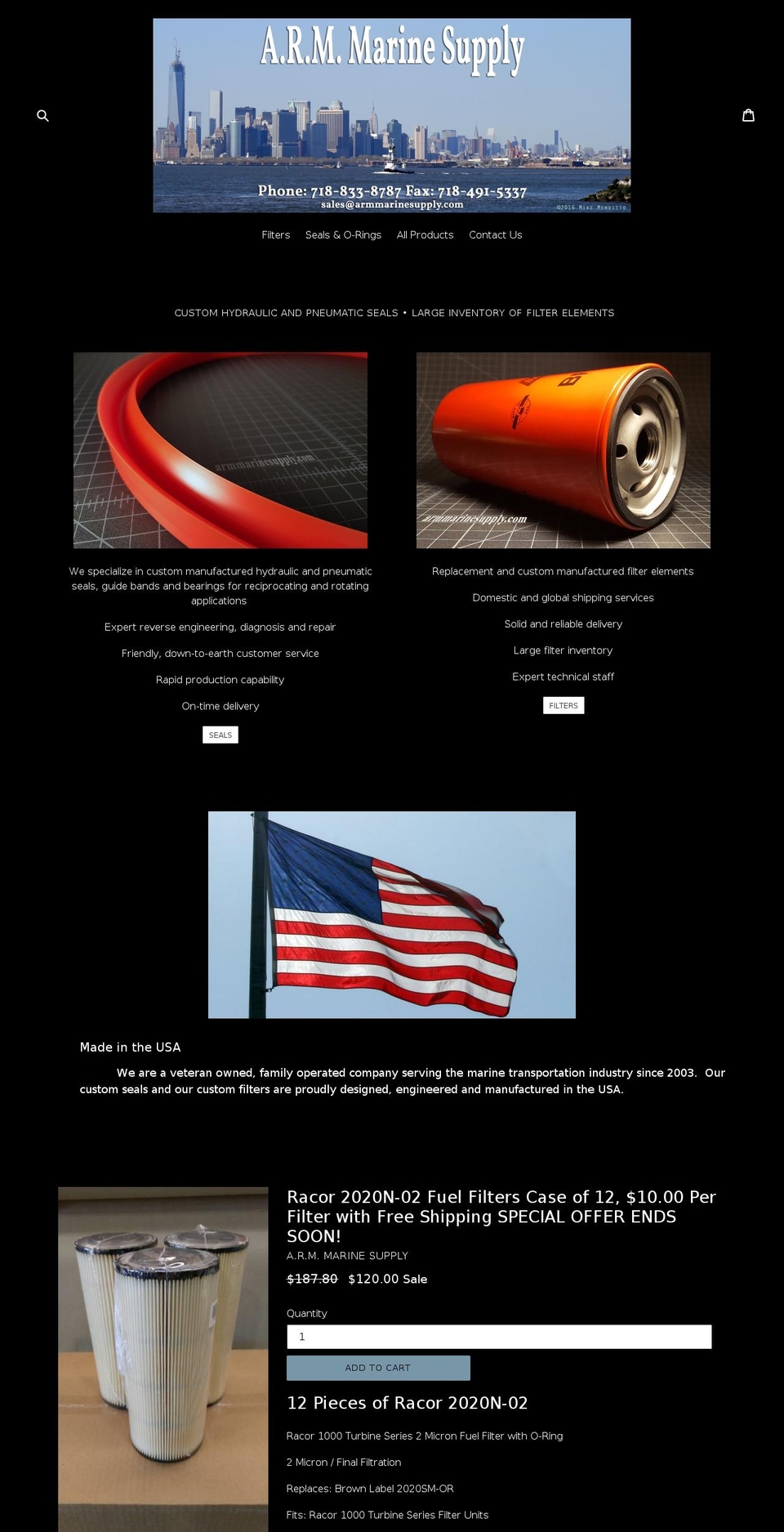 armmarinesupply.com shopify website screenshot