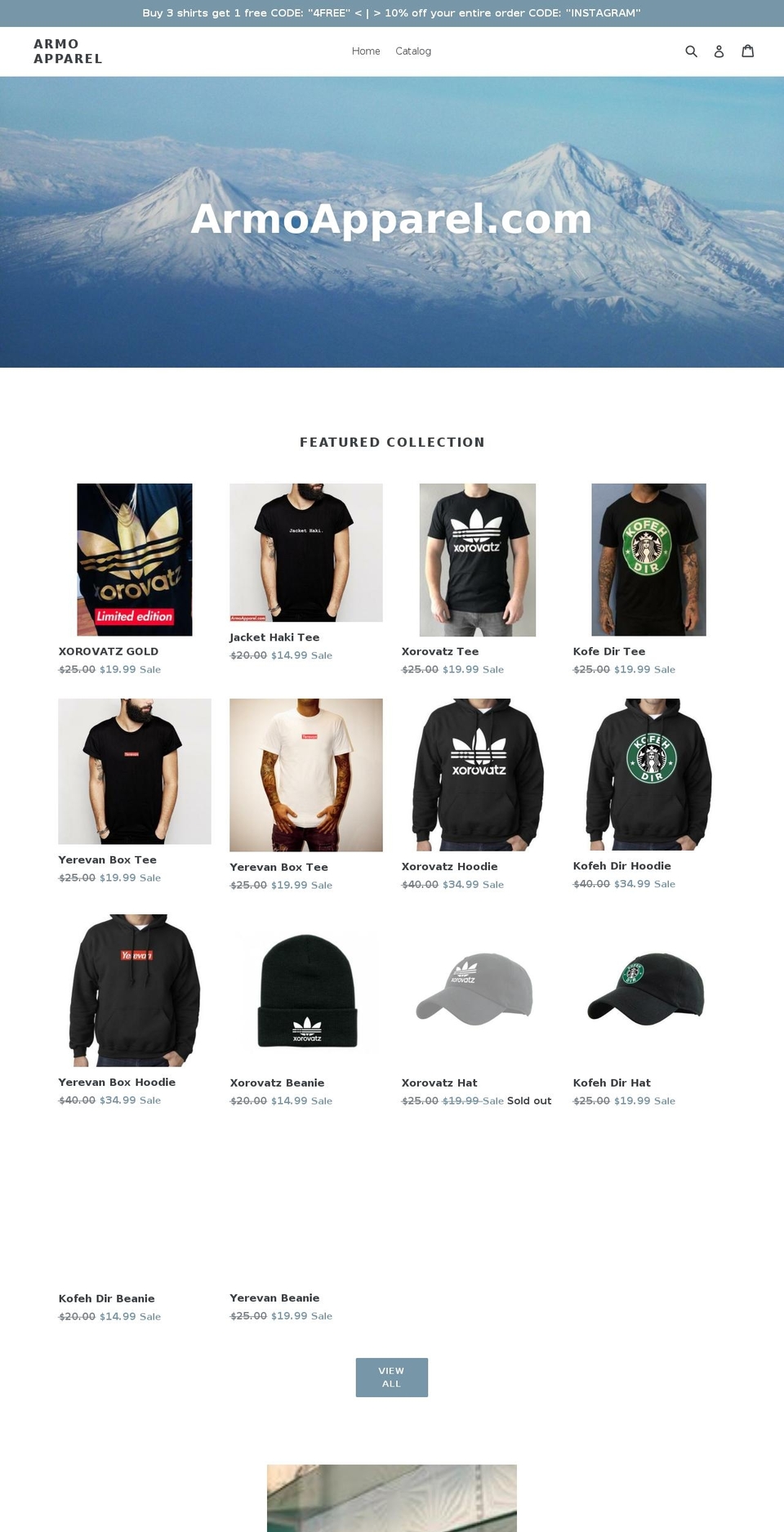 armoapparel.com — Shopify storefront screenshot