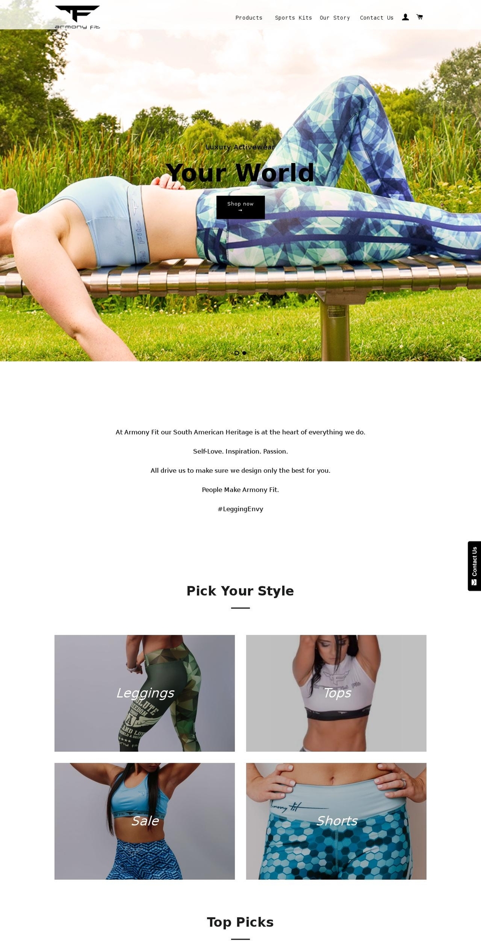 armonyfit.com — Shopify storefront screenshot