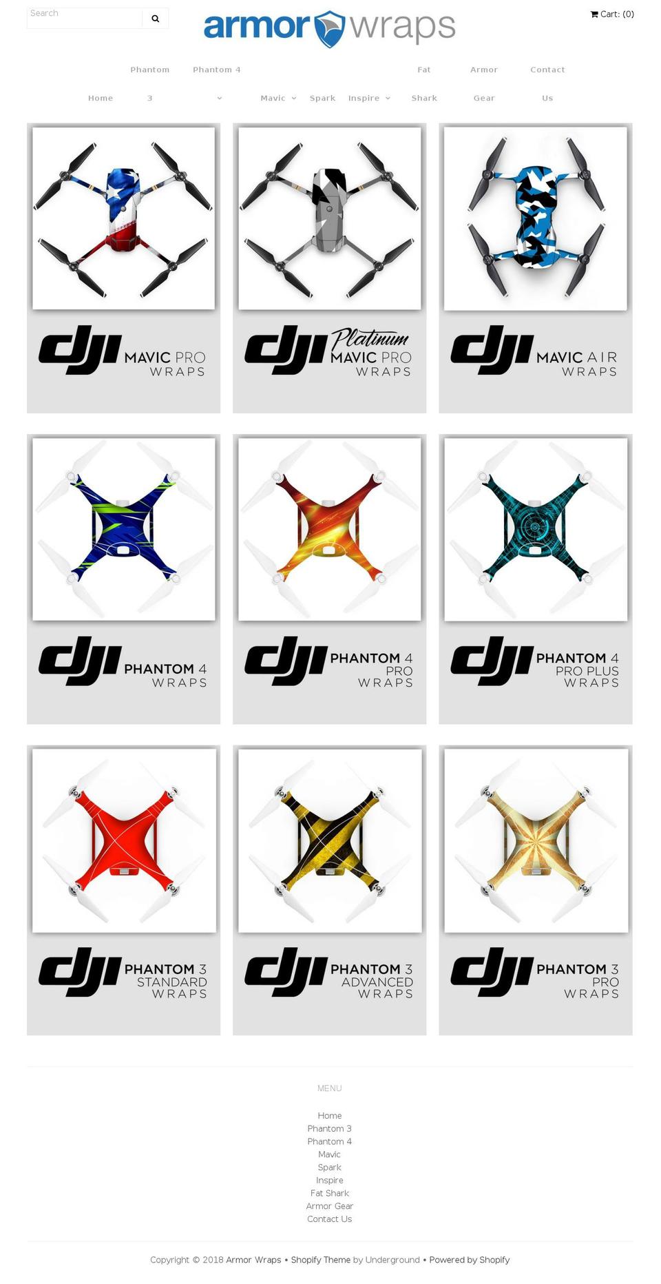 armordronewraps.com — Shopify storefront screenshot