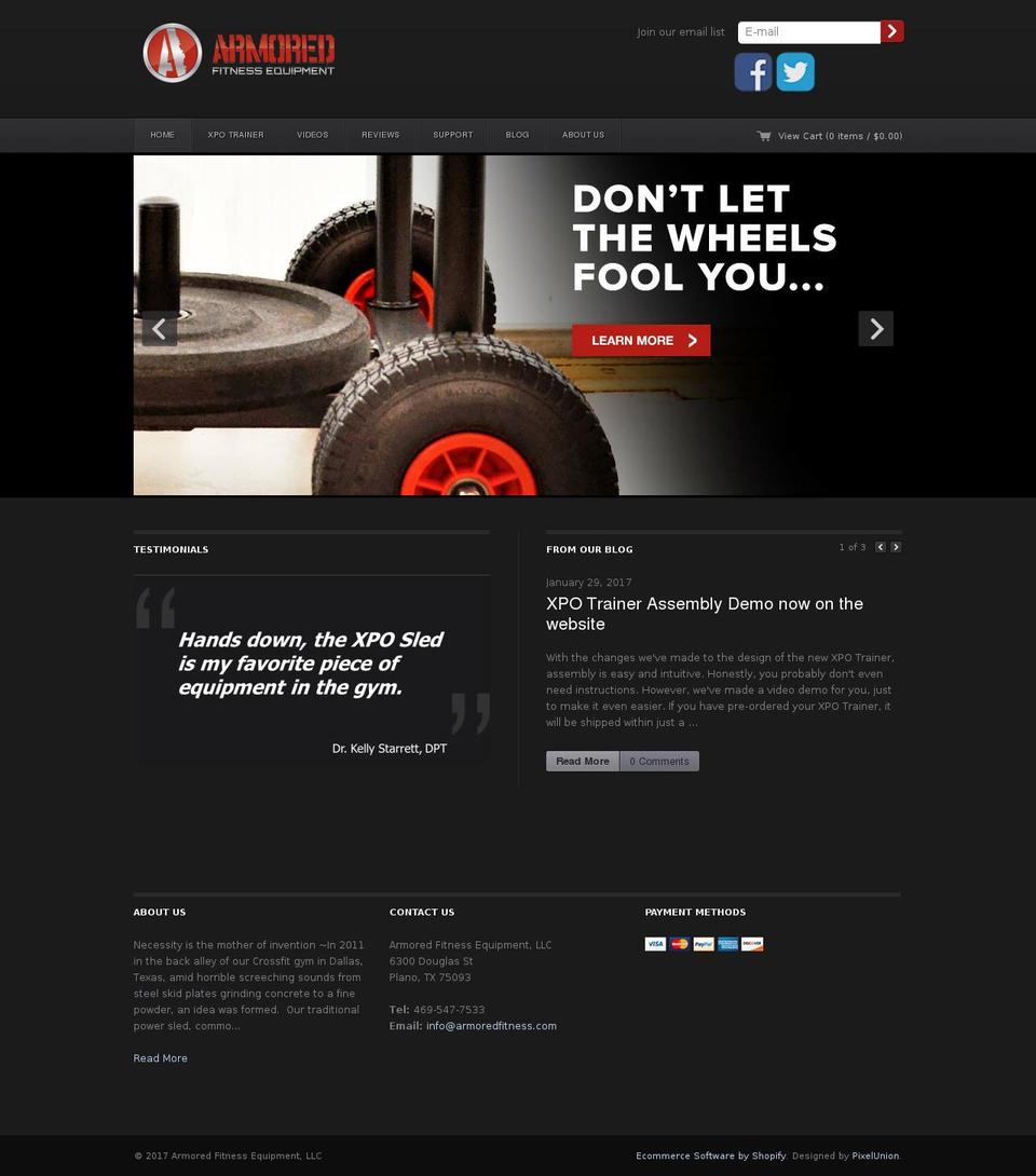 armoredfitness.com shopify website screenshot