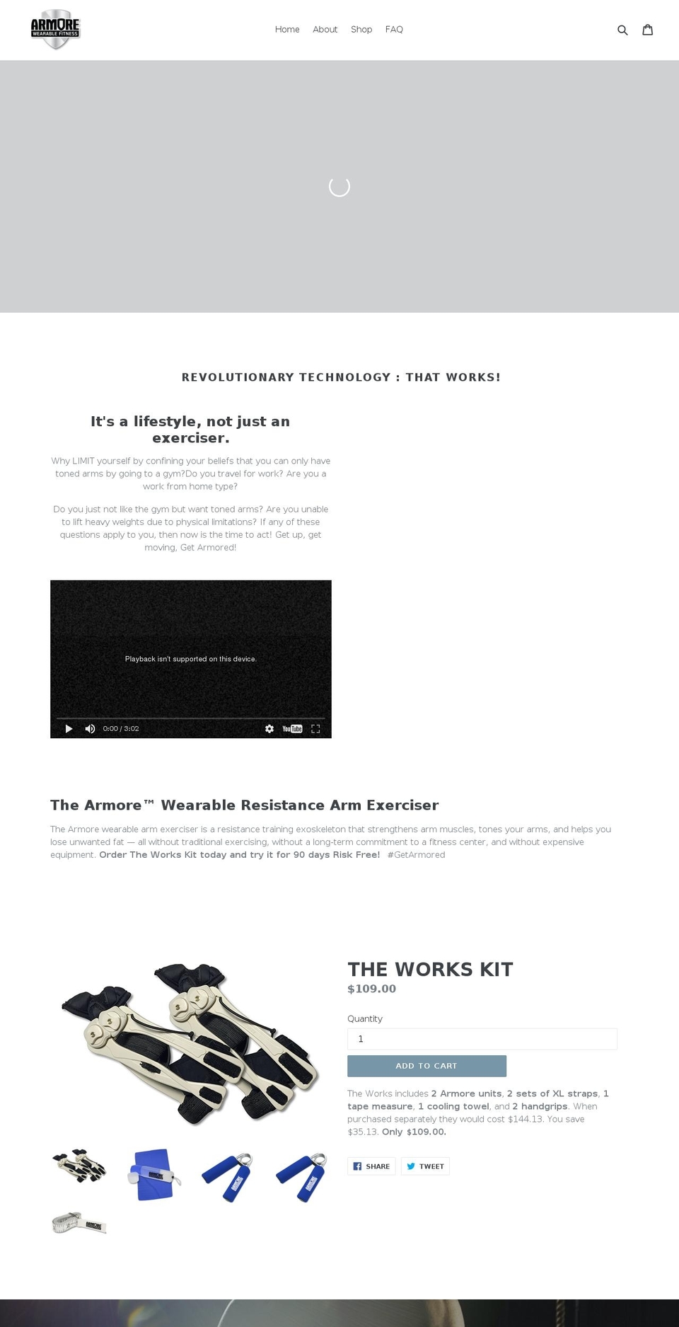 armorefitness.com shopify website screenshot