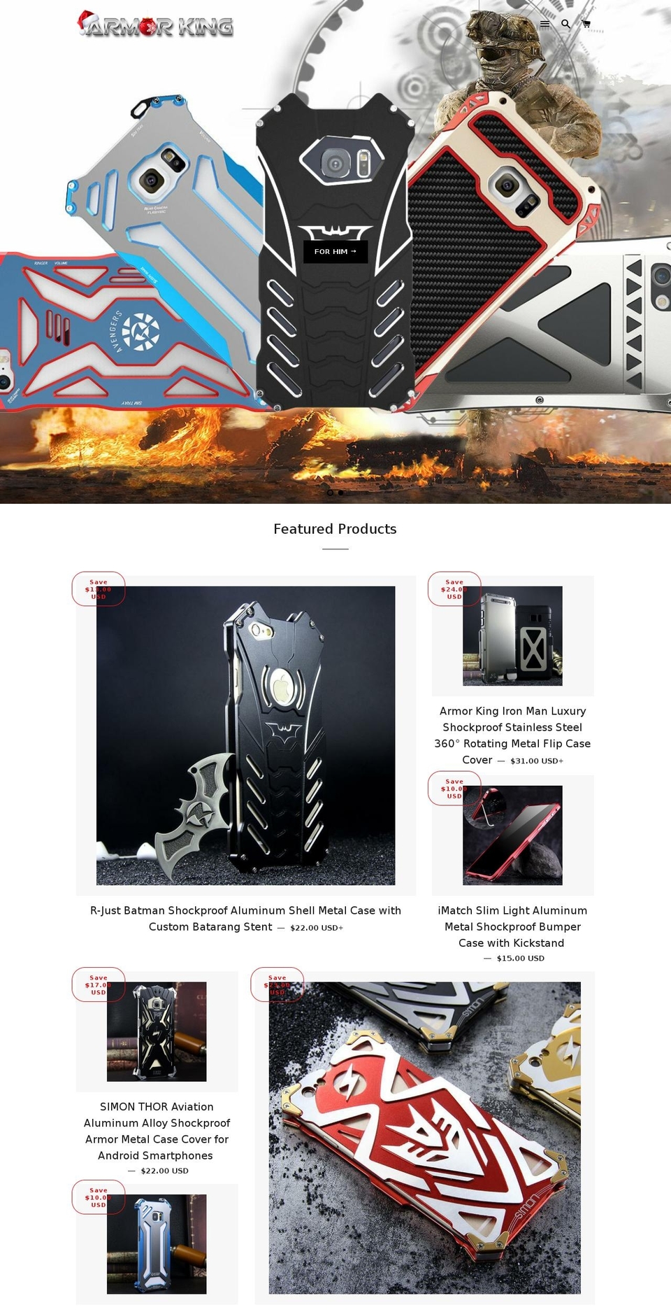 armorkingcase.com shopify website screenshot