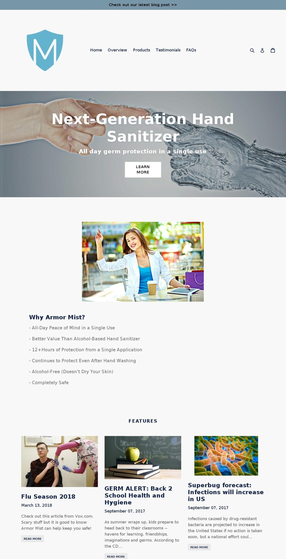 armormist.com — Shopify storefront screenshot