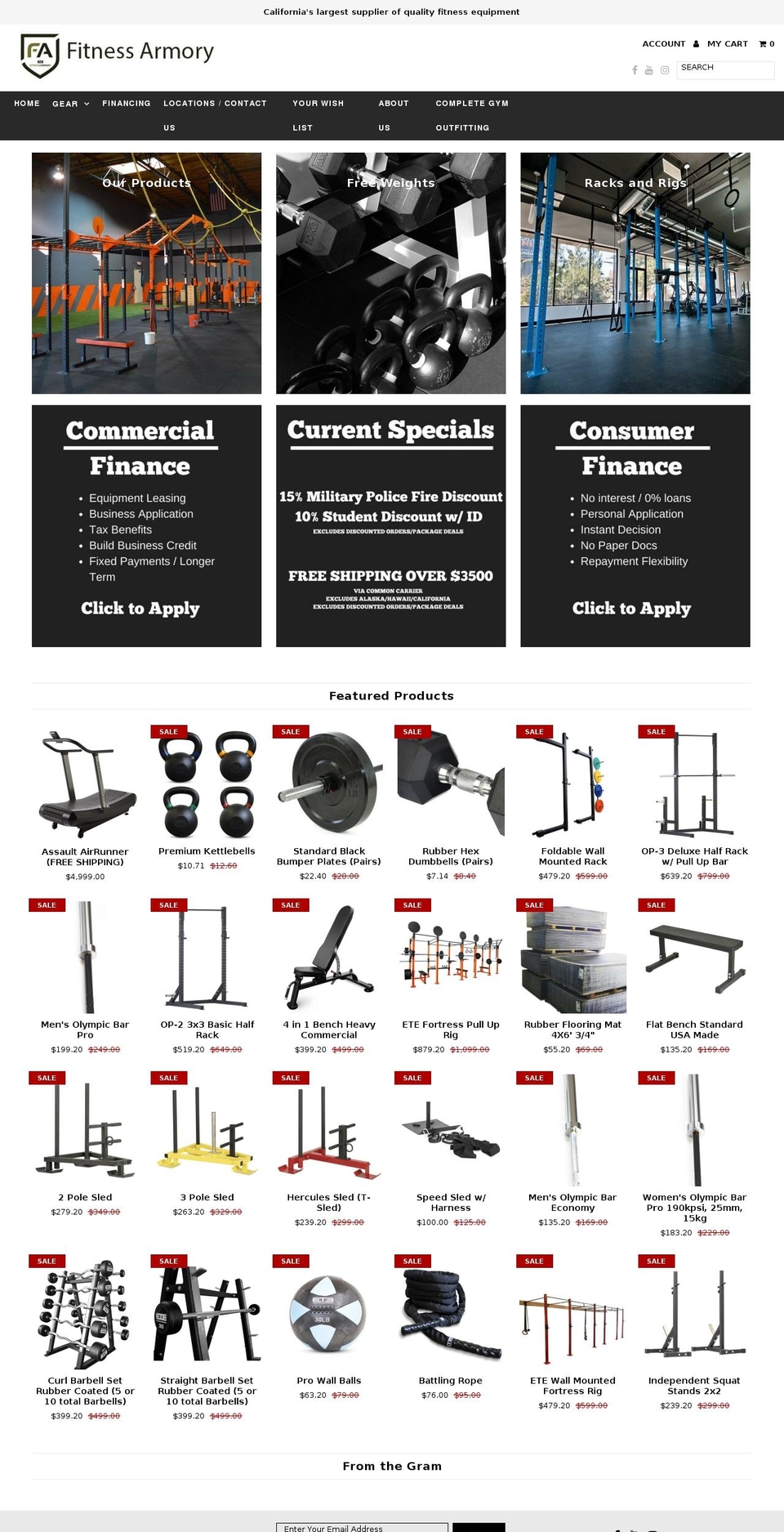 armoryfitness.com — Shopify storefront screenshot