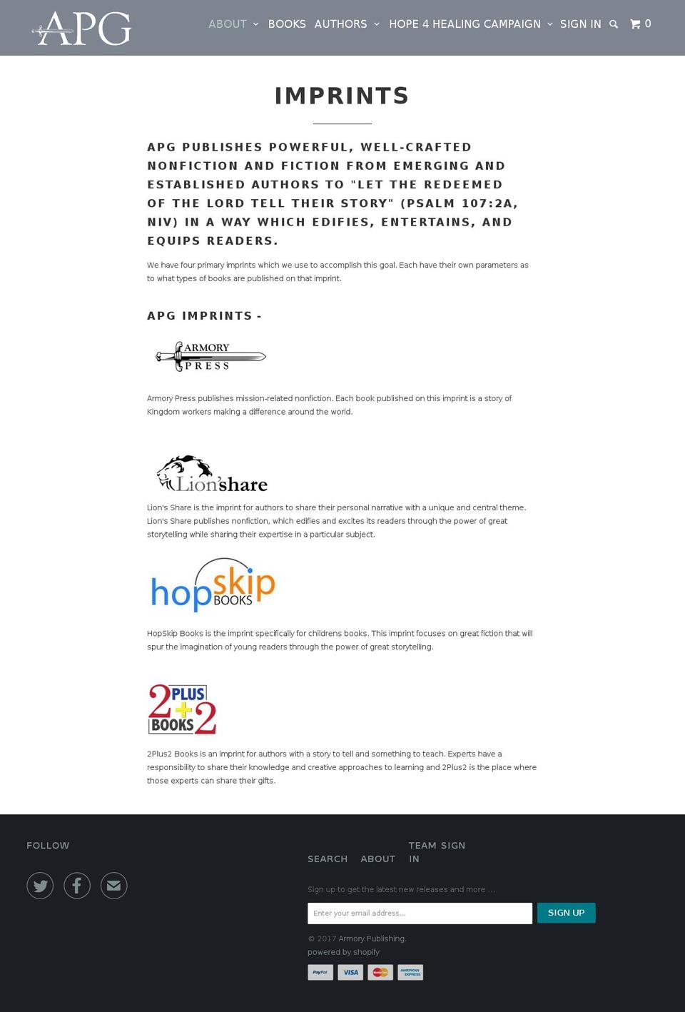 armorypress.com shopify website screenshot