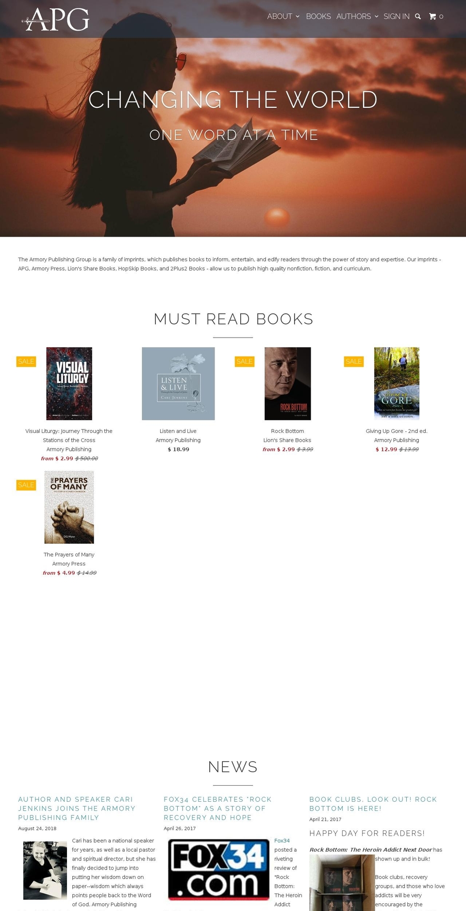armorypublishing.com shopify website screenshot