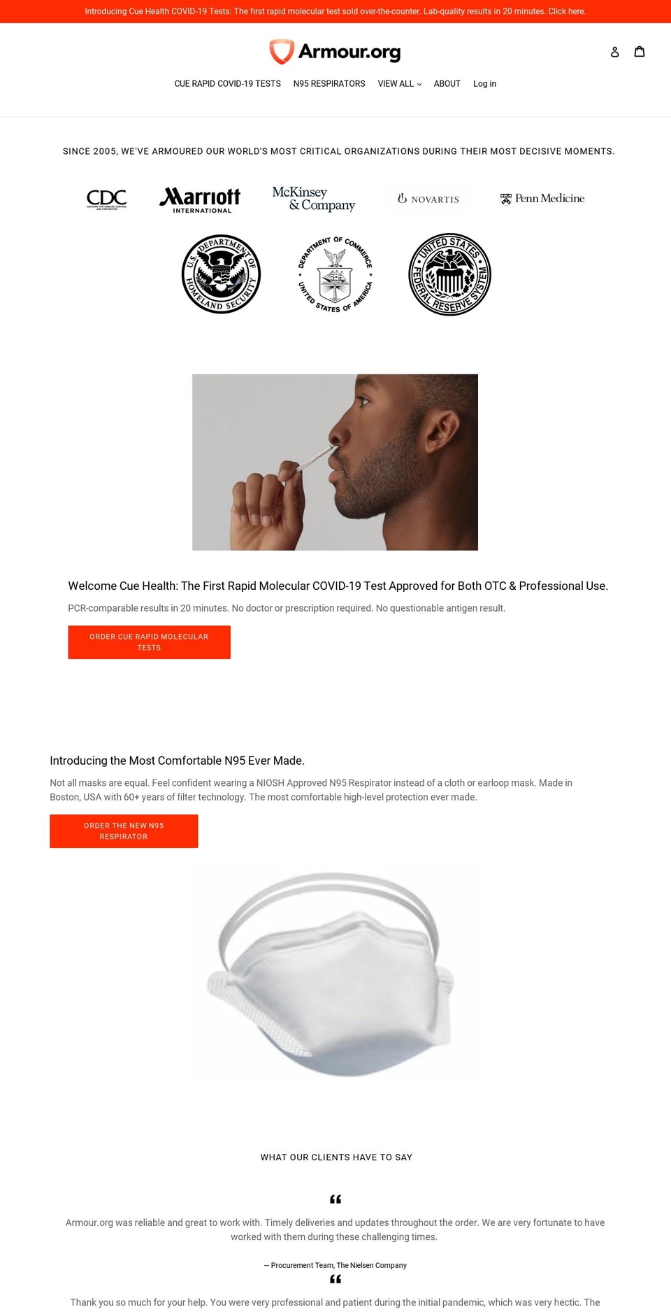 armour.org shopify website screenshot