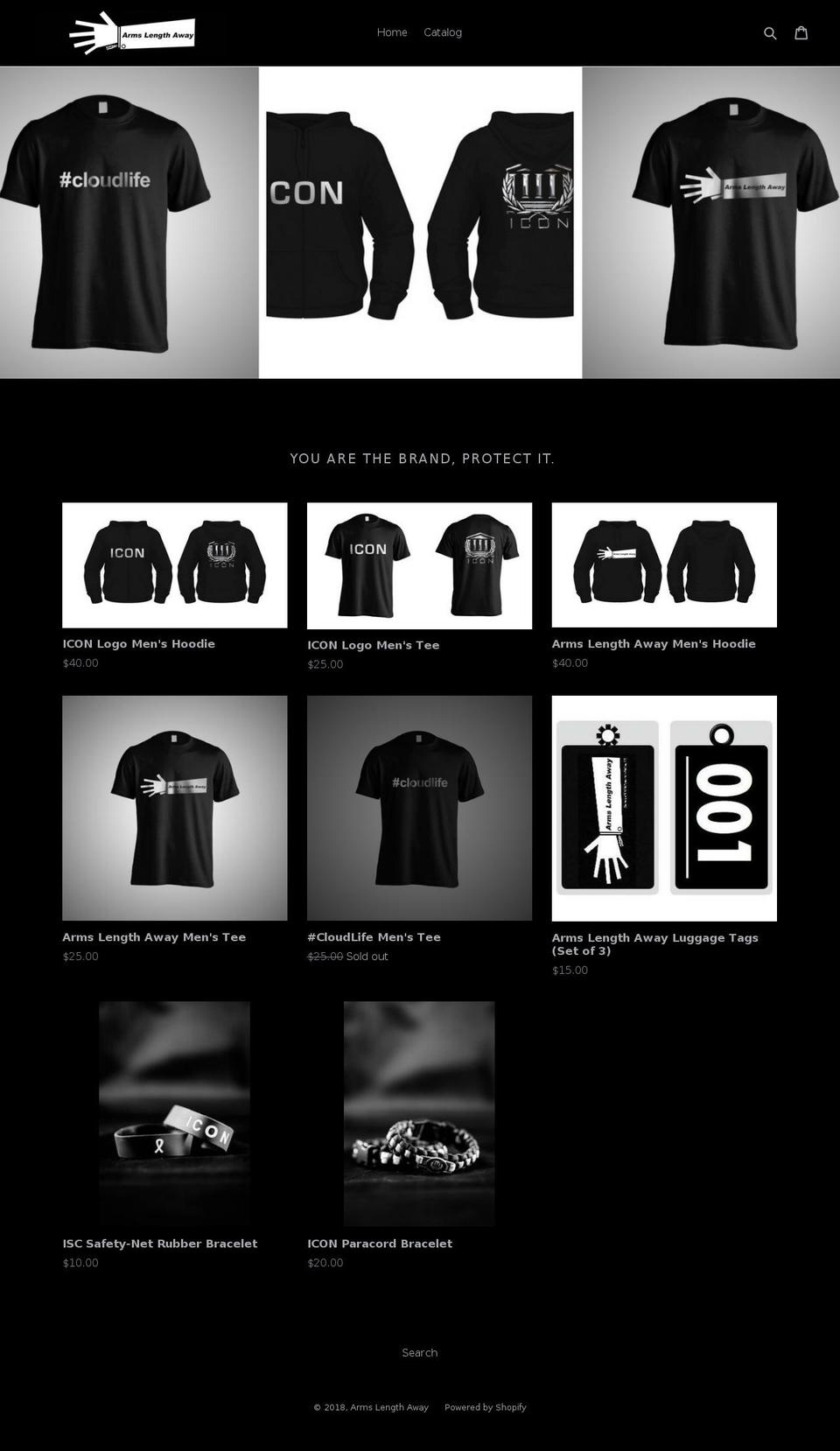 armslengthaway.com — Shopify storefront screenshot