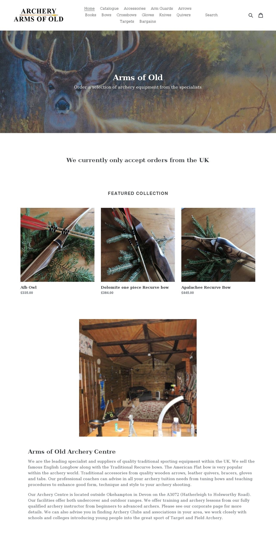 armsofoldsales.co.uk shopify website screenshot