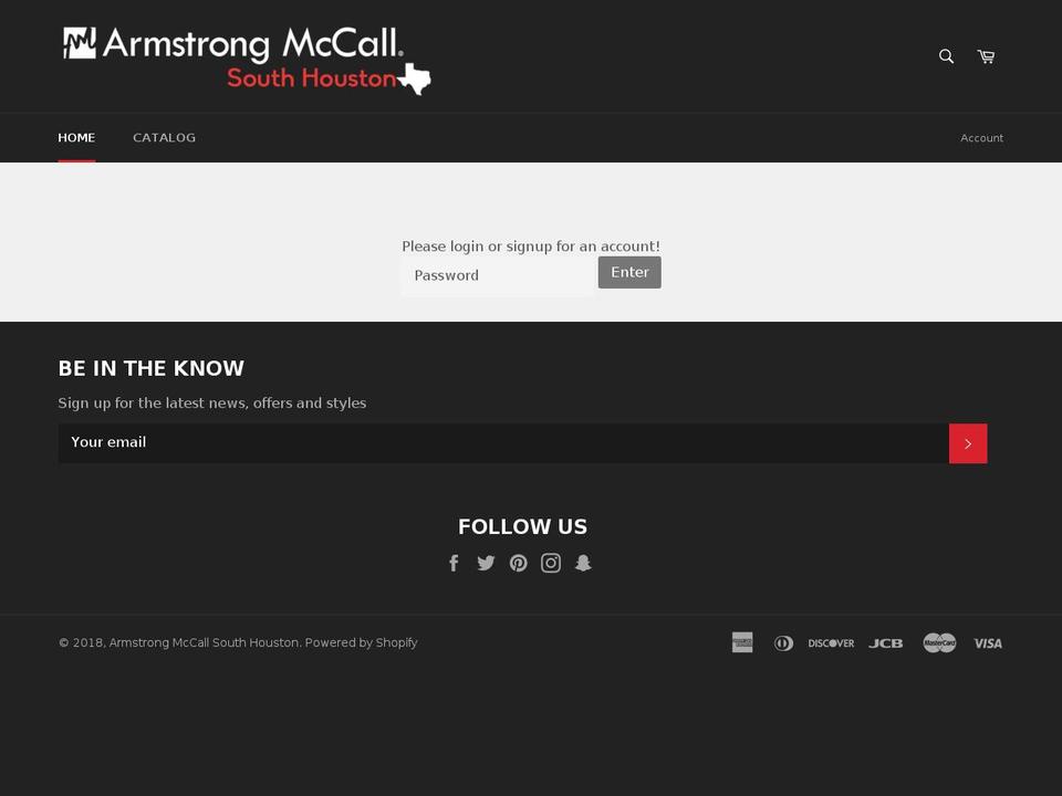 armstrongmccallsouthhouston.com — Shopify storefront screenshot