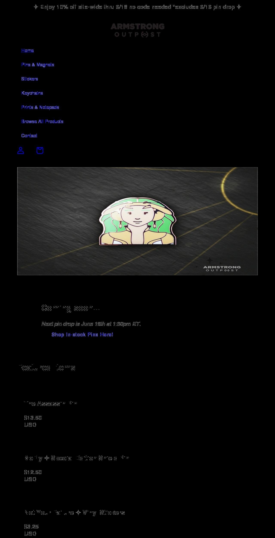 armstrongoutpost.com shopify website screenshot