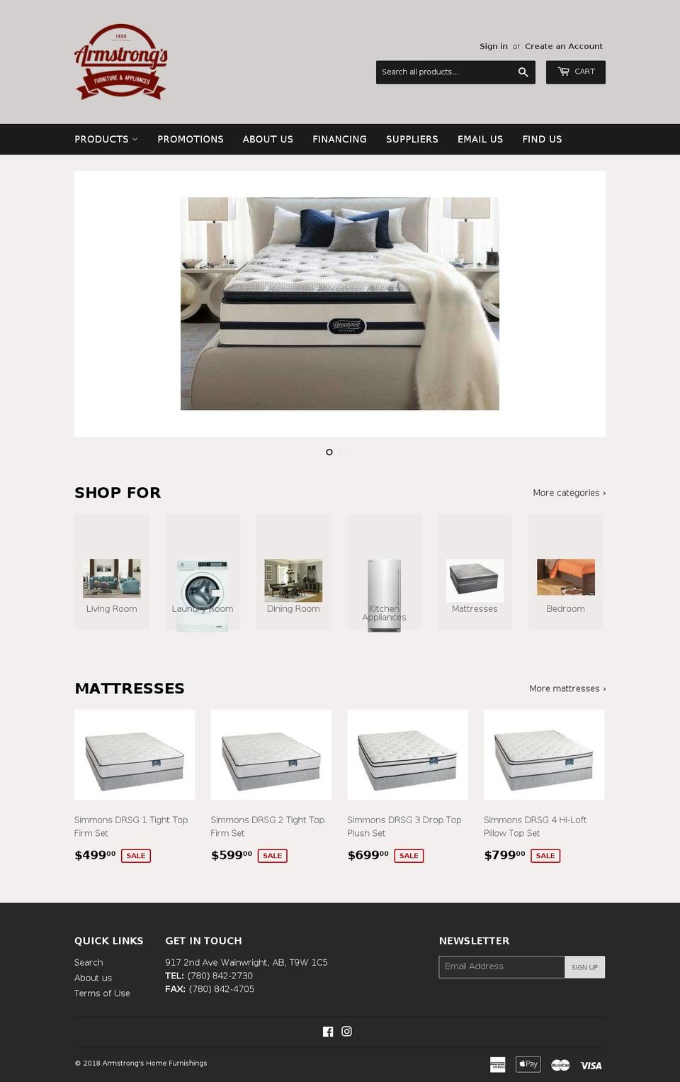 armstrongs1908.com shopify website screenshot