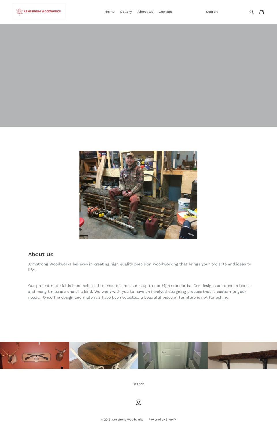 armstrongwoodworksbarrie.com — Shopify storefront screenshot