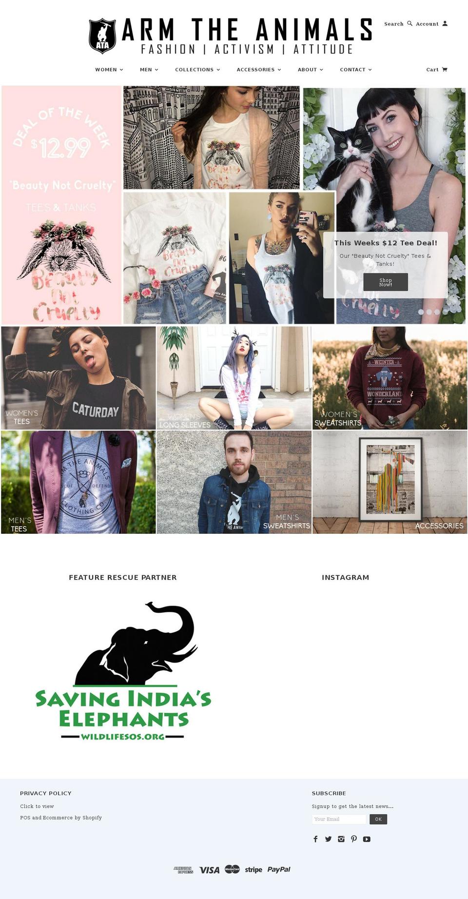 armtheanimals.com shopify website screenshot
