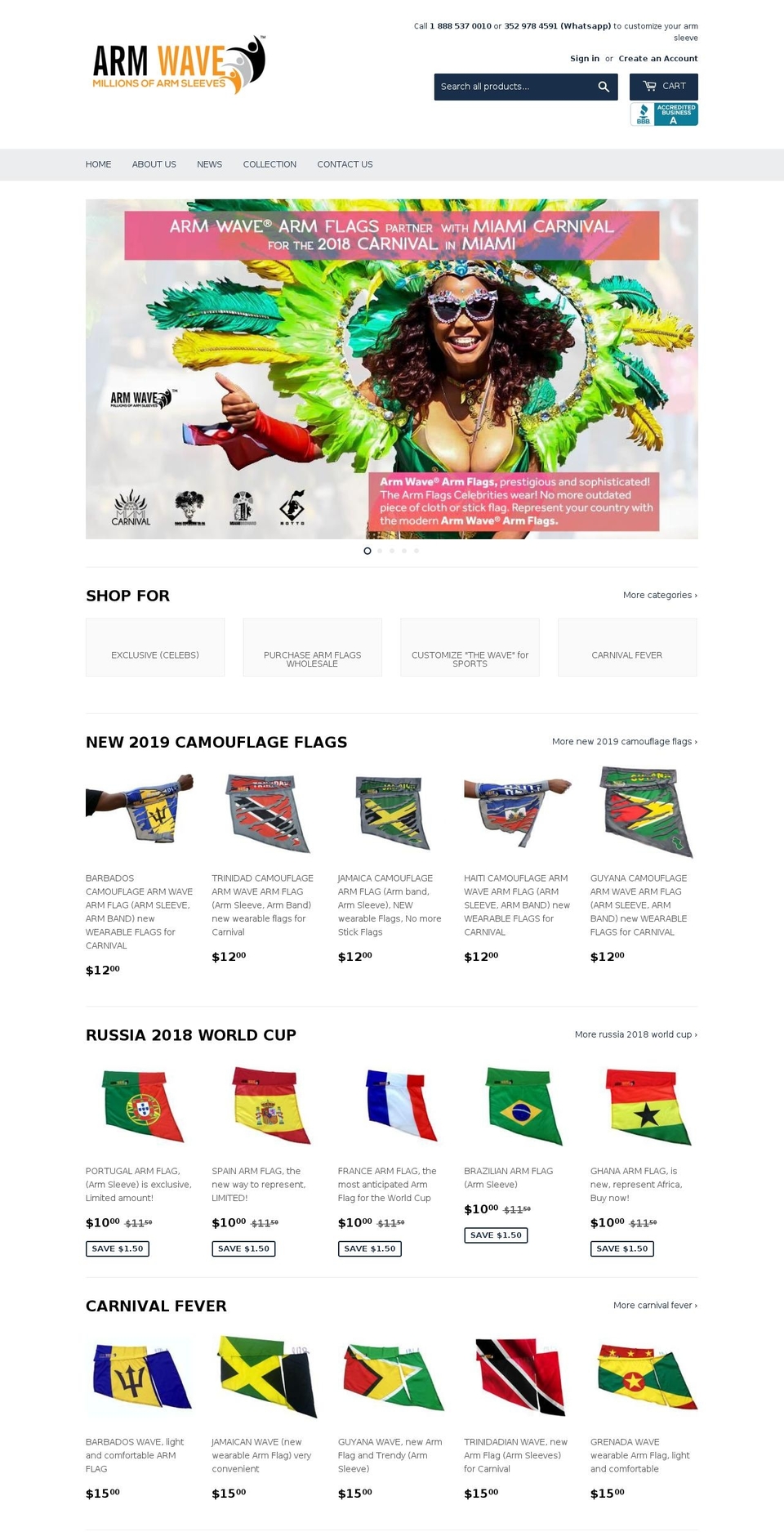 armwaves.com — Shopify storefront screenshot