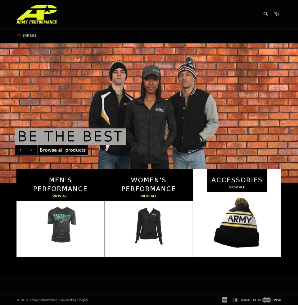 armyperformance.com shopify website screenshot